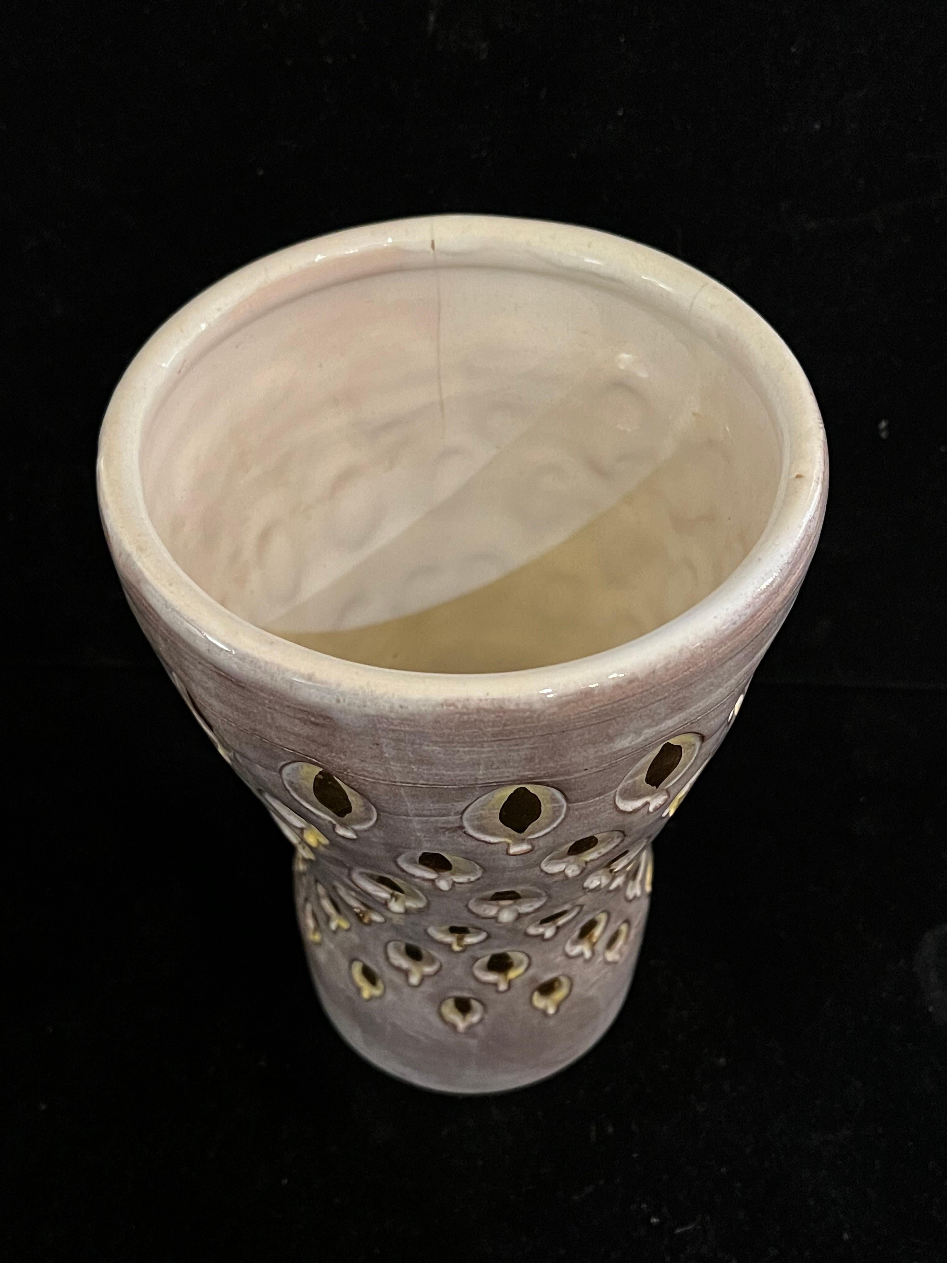 Italian Ceramic Bitossi Raymor Glazed Vase For Sale 1
