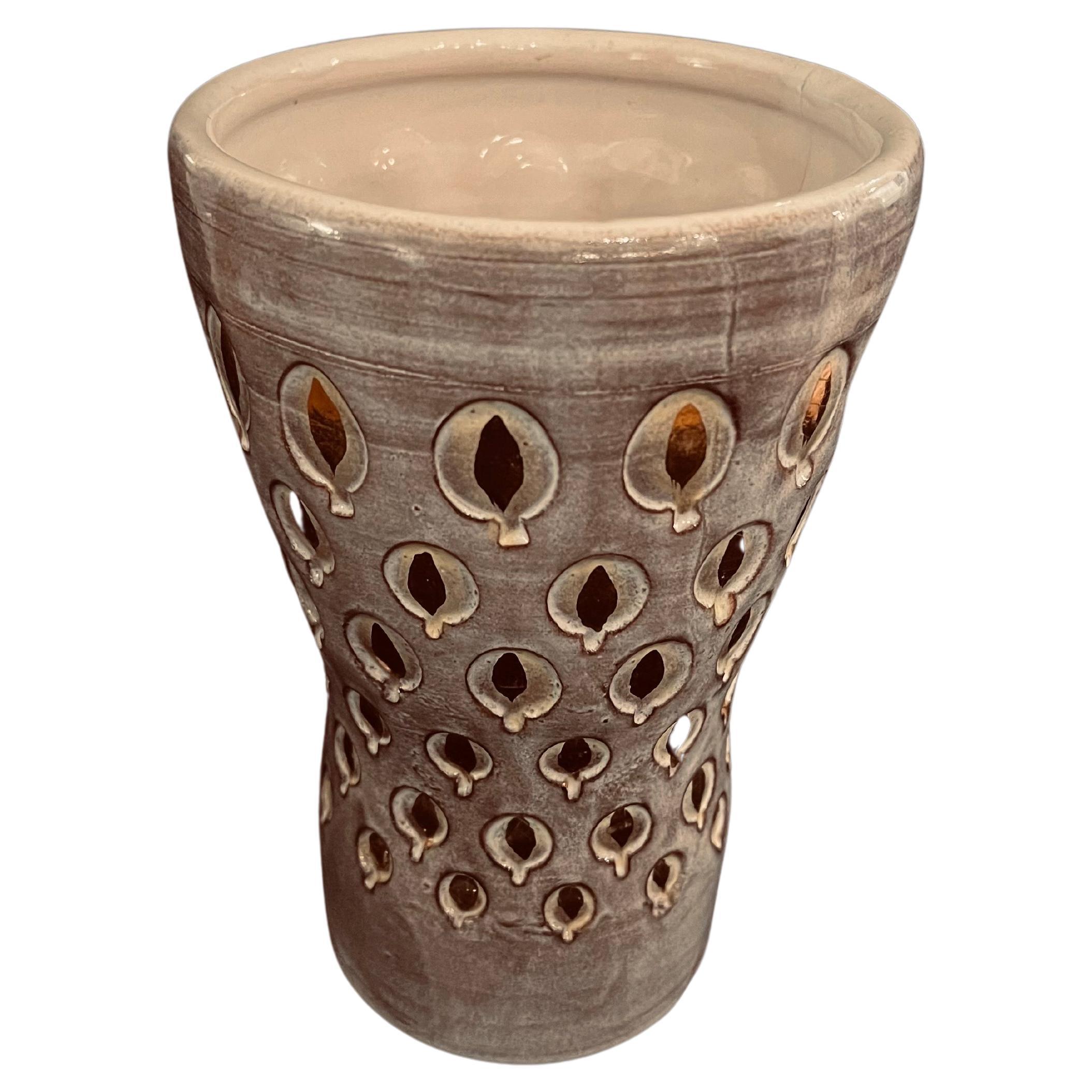 Italian Ceramic Bitossi Raymor Glazed Vase For Sale