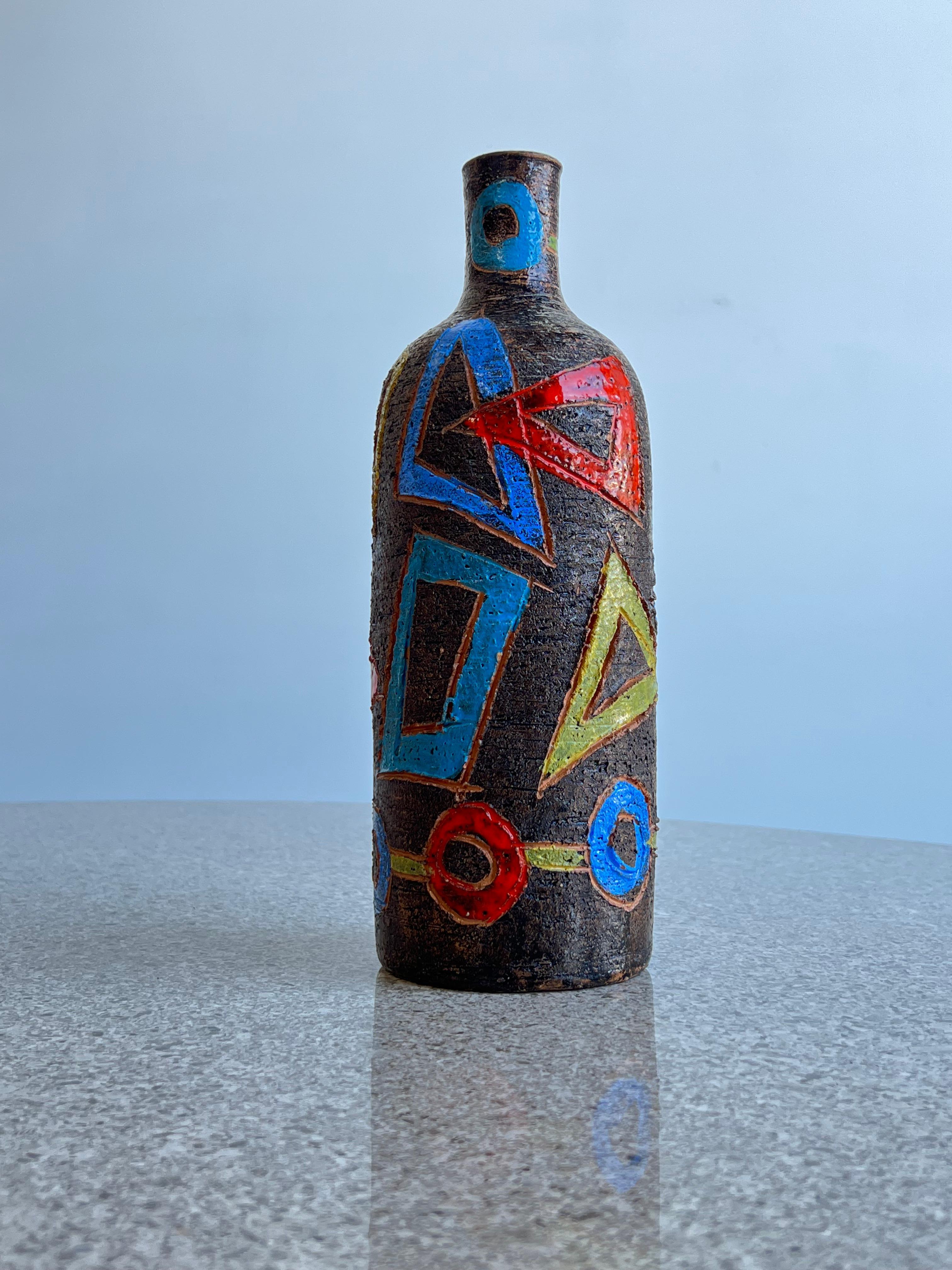 Mid-Century Modern Italian Ceramic Bottle 