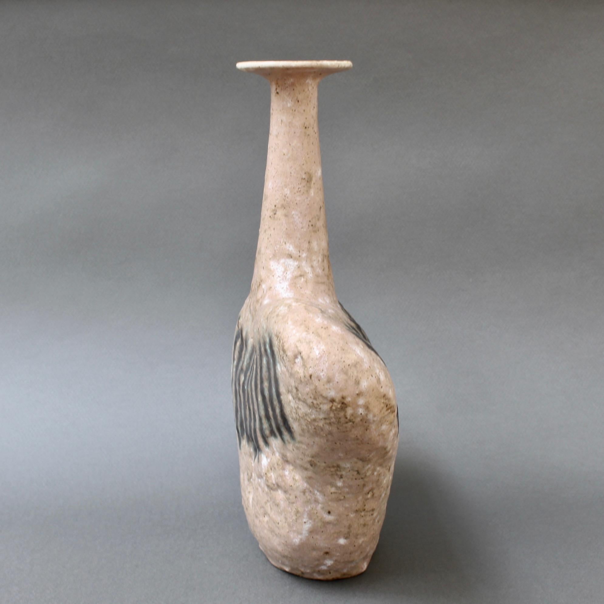 Italian Ceramic Bottle-Shaped Vase by Bruno Gambone, circa 1980s For Sale 1