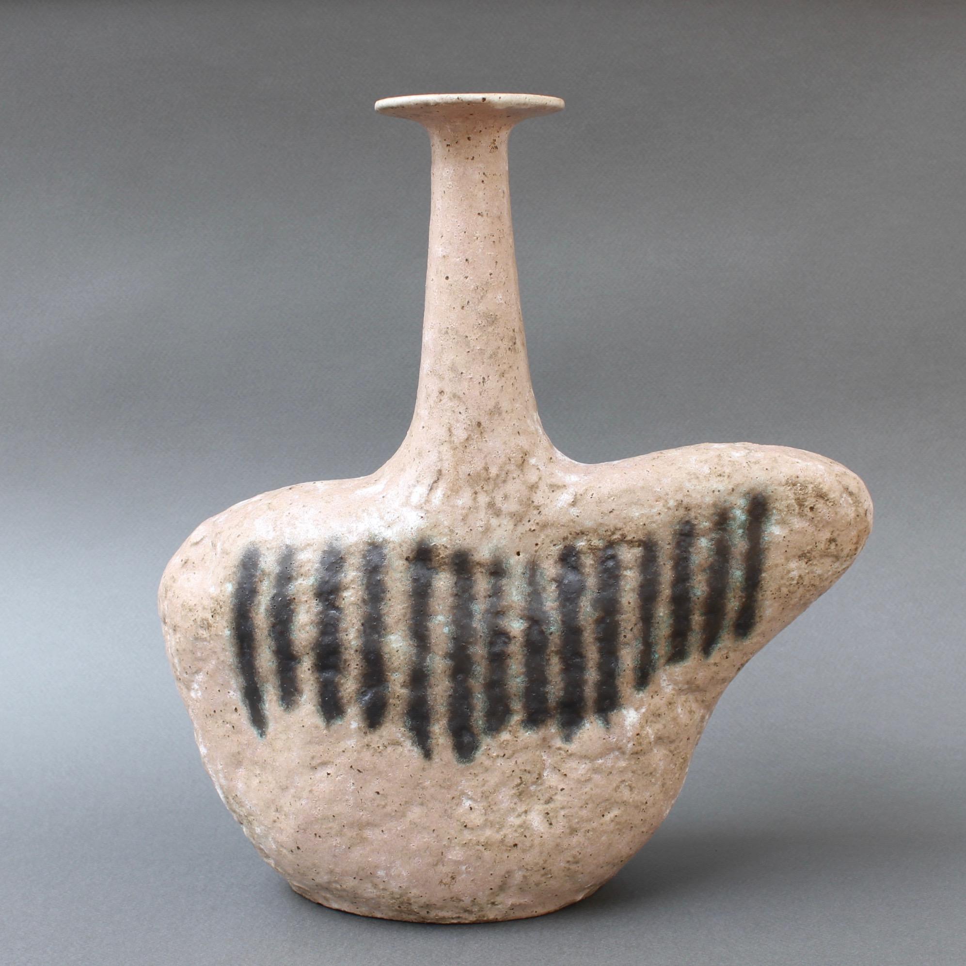 Italian Ceramic Bottle-Shaped Vase by Bruno Gambone, circa 1980s For Sale 3