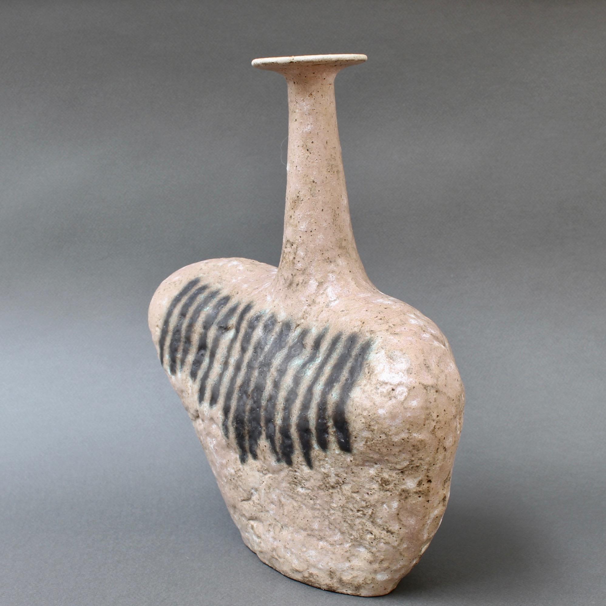 Italian Ceramic Bottle-Shaped Vase by Bruno Gambone, circa 1980s For Sale 5