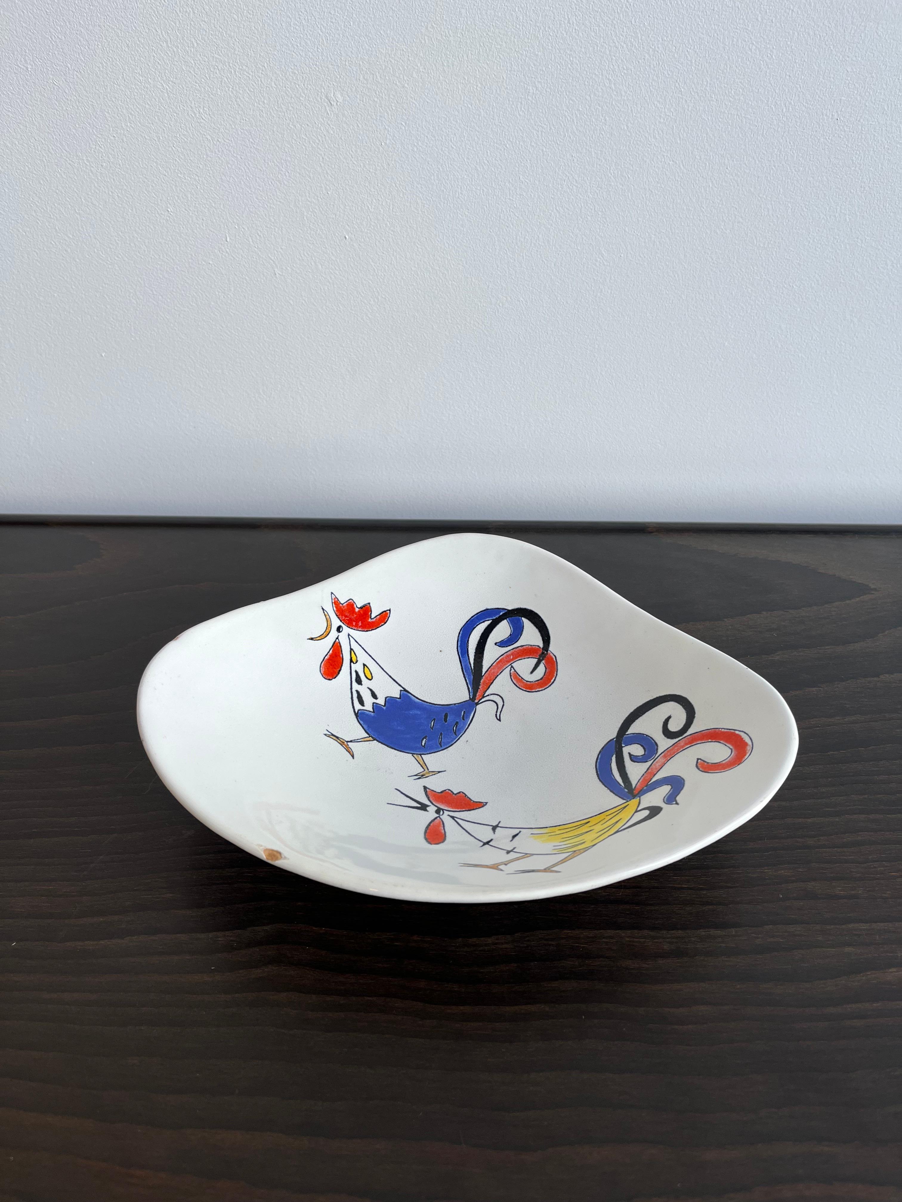 Mid-Century Modern Italian Ceramic Bowl by Rometti 1970s For Sale