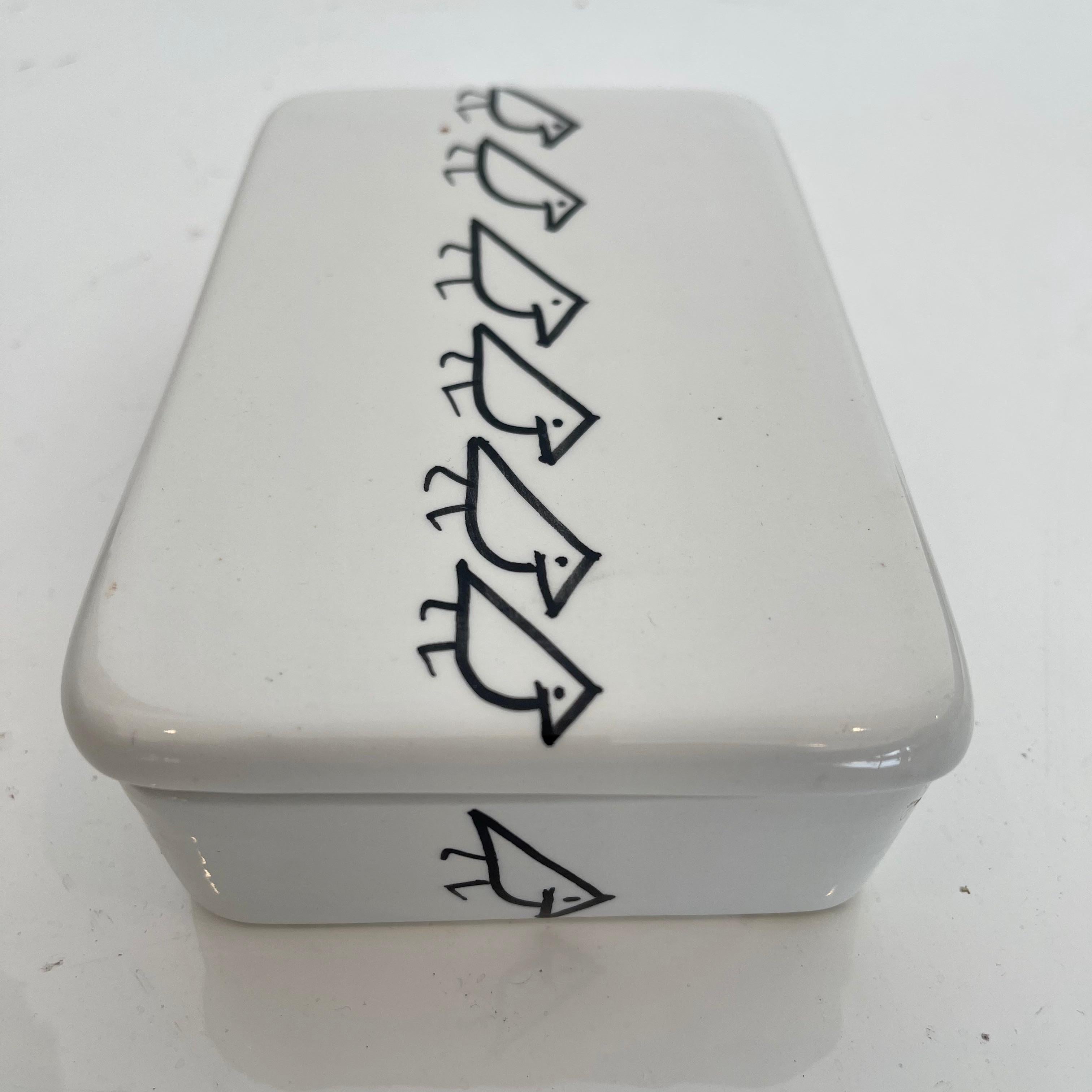 Caja de cerámica italiana con pájaros de Raymor en Bueno estado para la venta en Los Angeles, CA