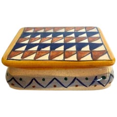 Italian Ceramic Box with Triangle Motif