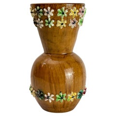 Italian Ceramic Bud Vase in Faux Bois Glaze by Fratelli Fanciullacci c.1960s