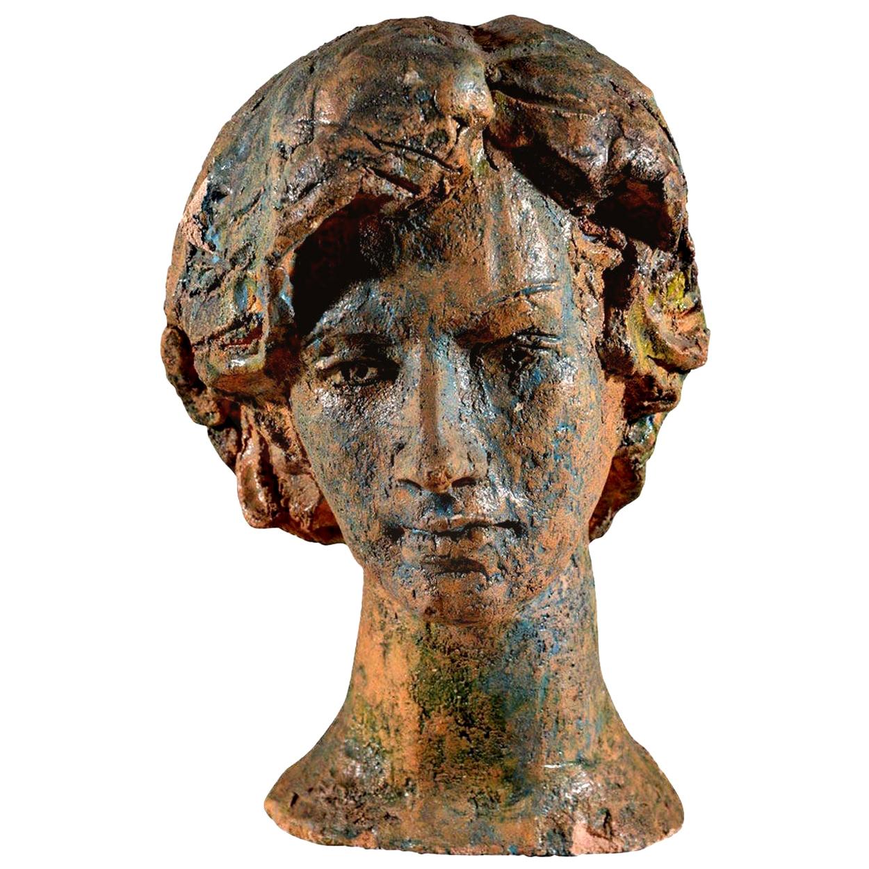Italian Ceramic Bust by Angelo Grilli 3