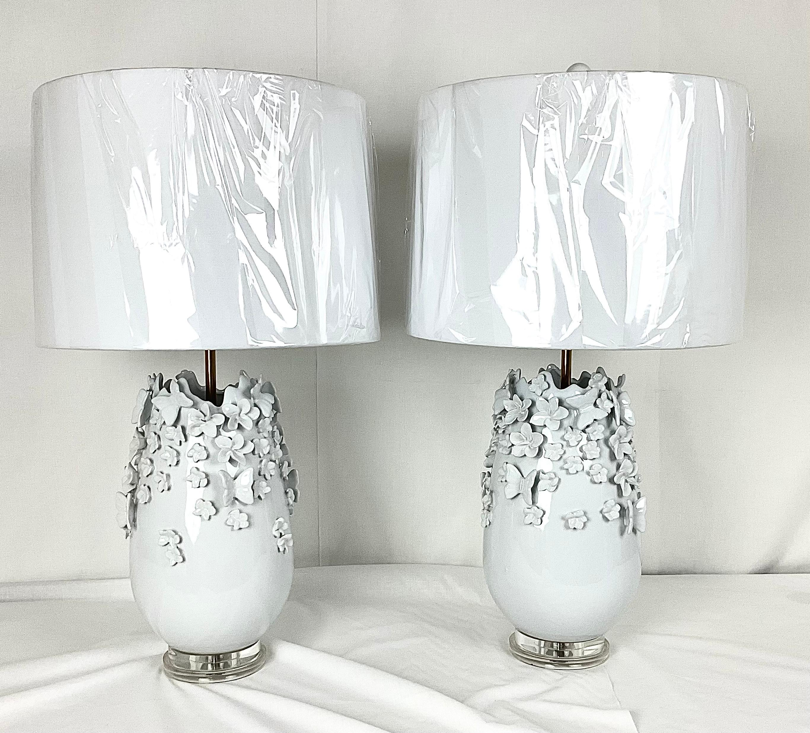Lampade a farfalla in ceramica italiana in vendita 3