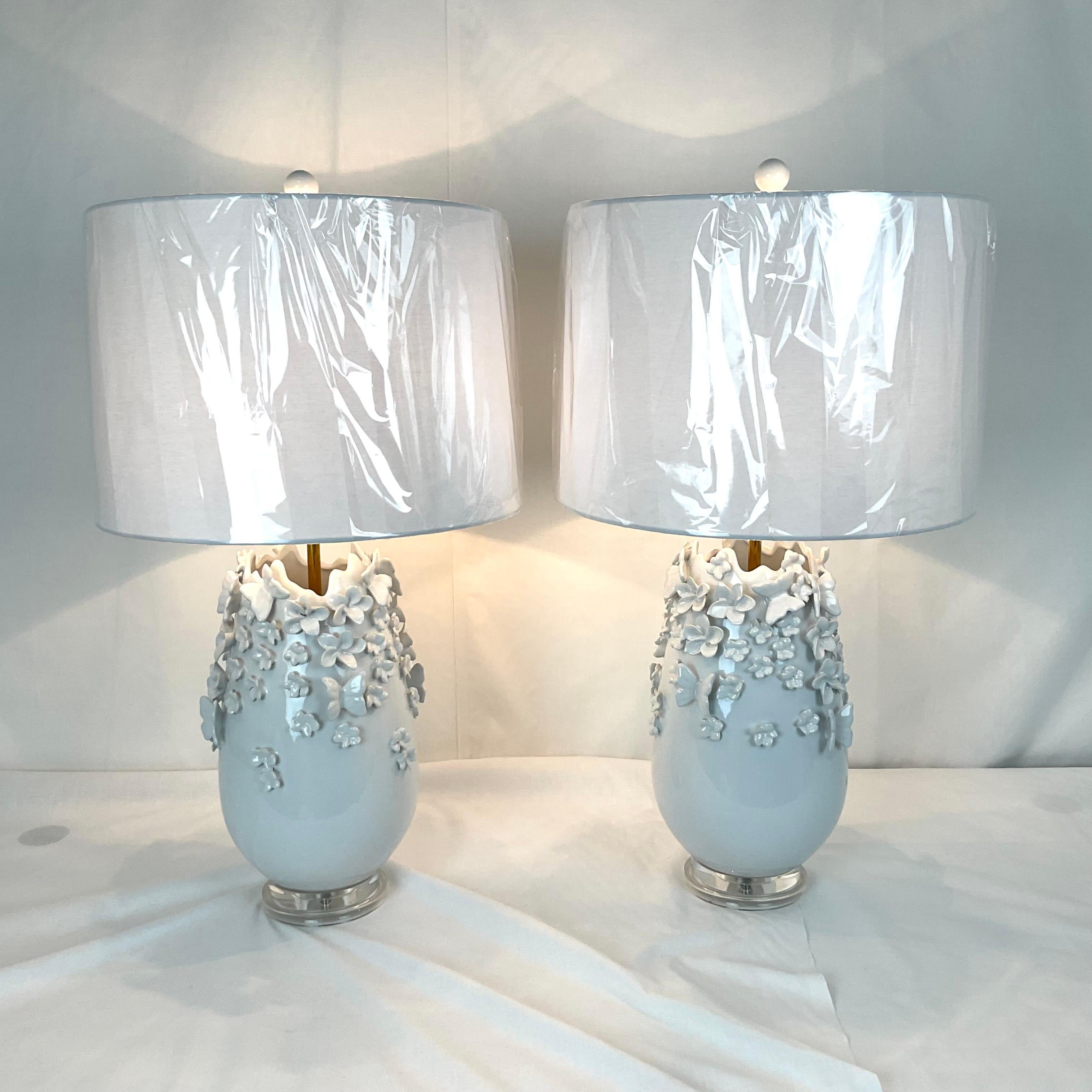 Lampade a farfalla in ceramica italiana in vendita 1