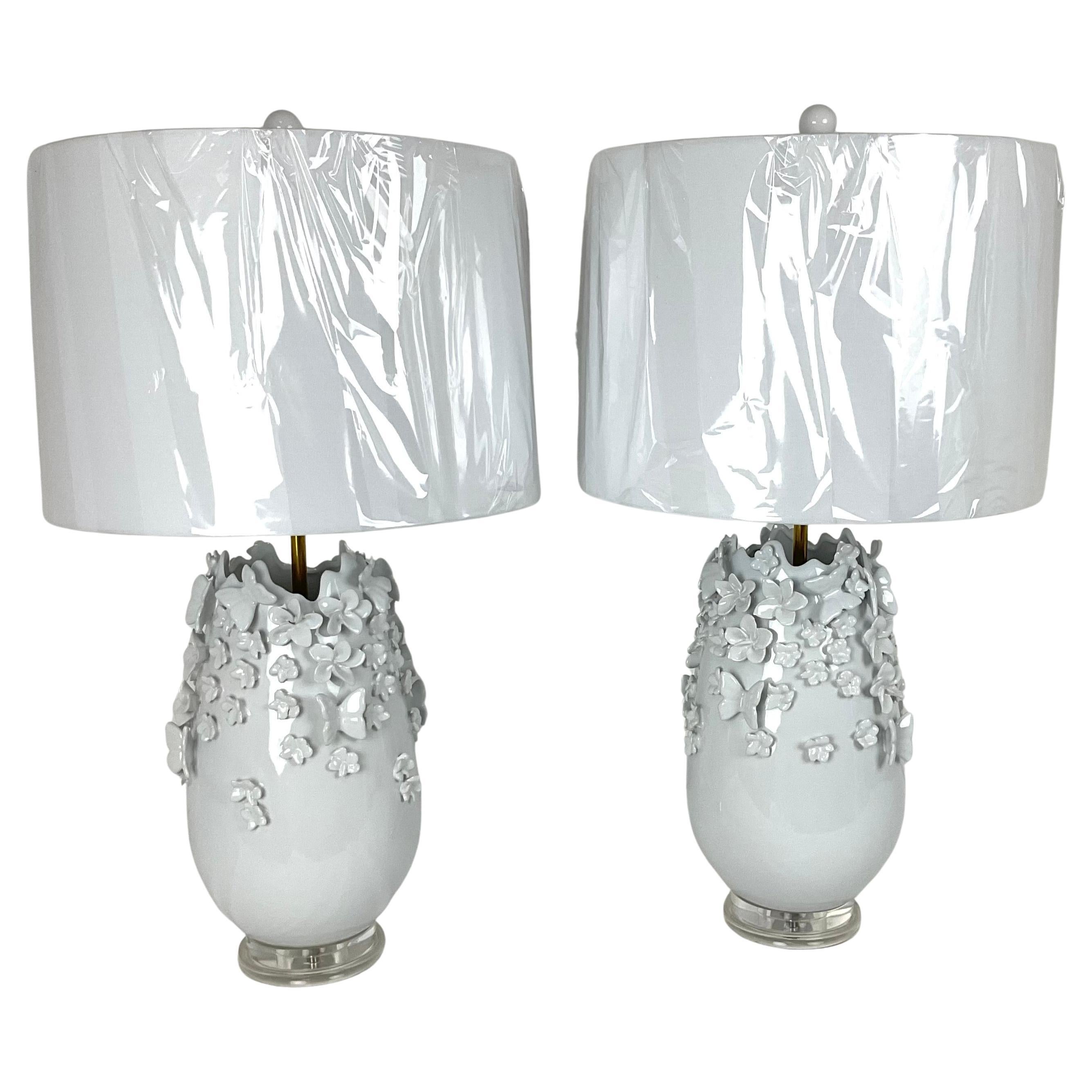 Lampade a farfalla in ceramica italiana in vendita