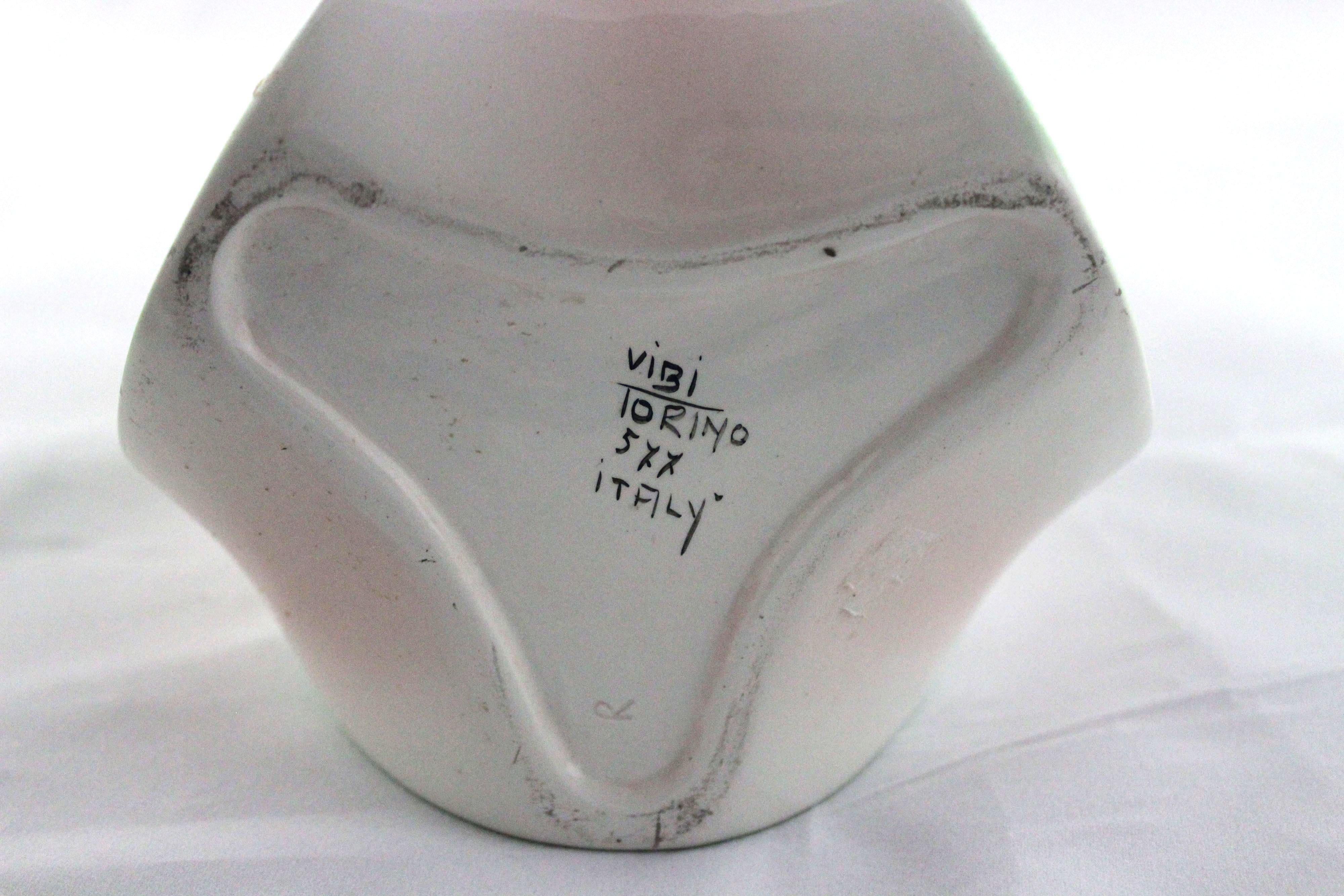 Italian Ceramic Candleholder from Vibi, 1950s For Sale 8
