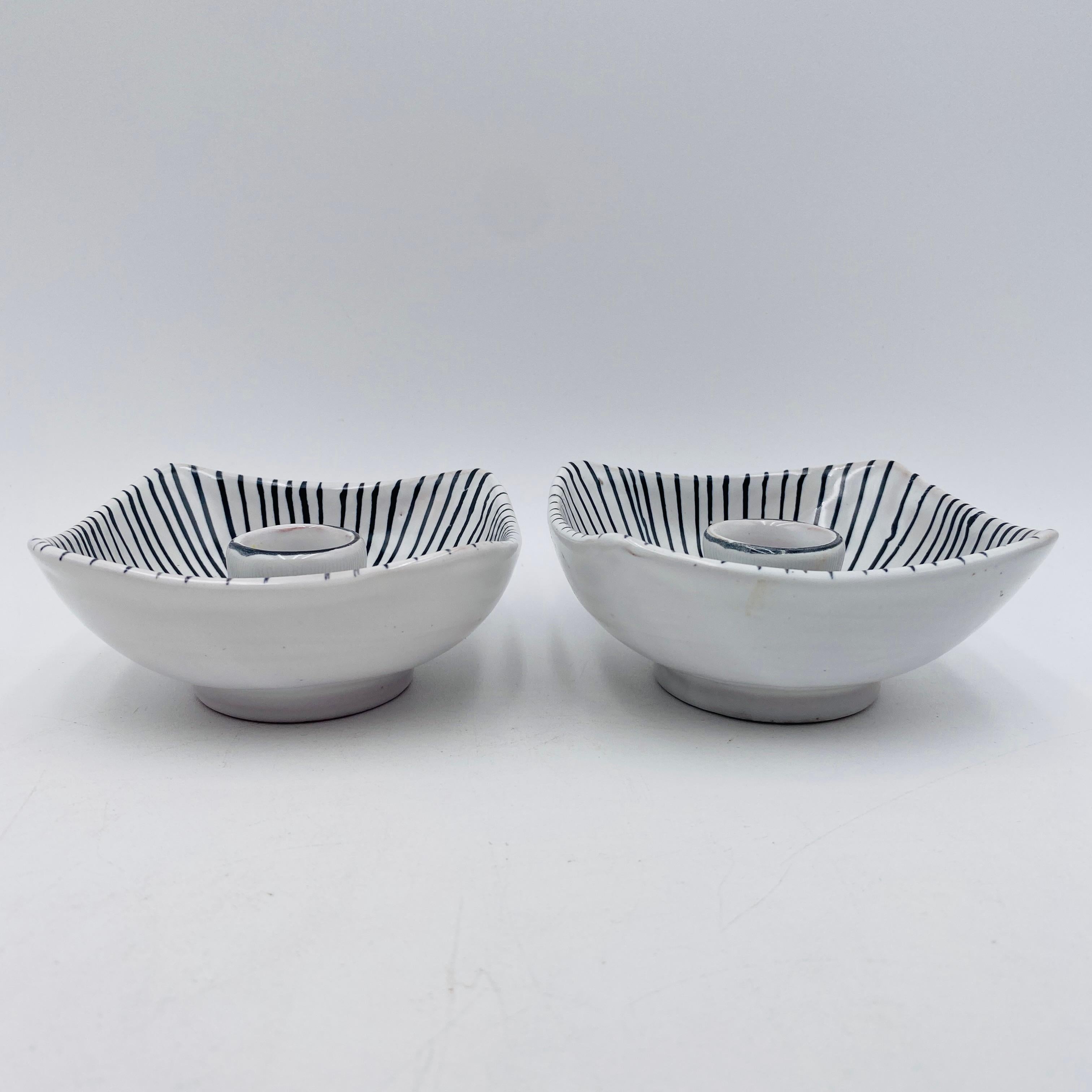 Italian Ceramic Candlestick Holders Italy 1960s For Sale 8