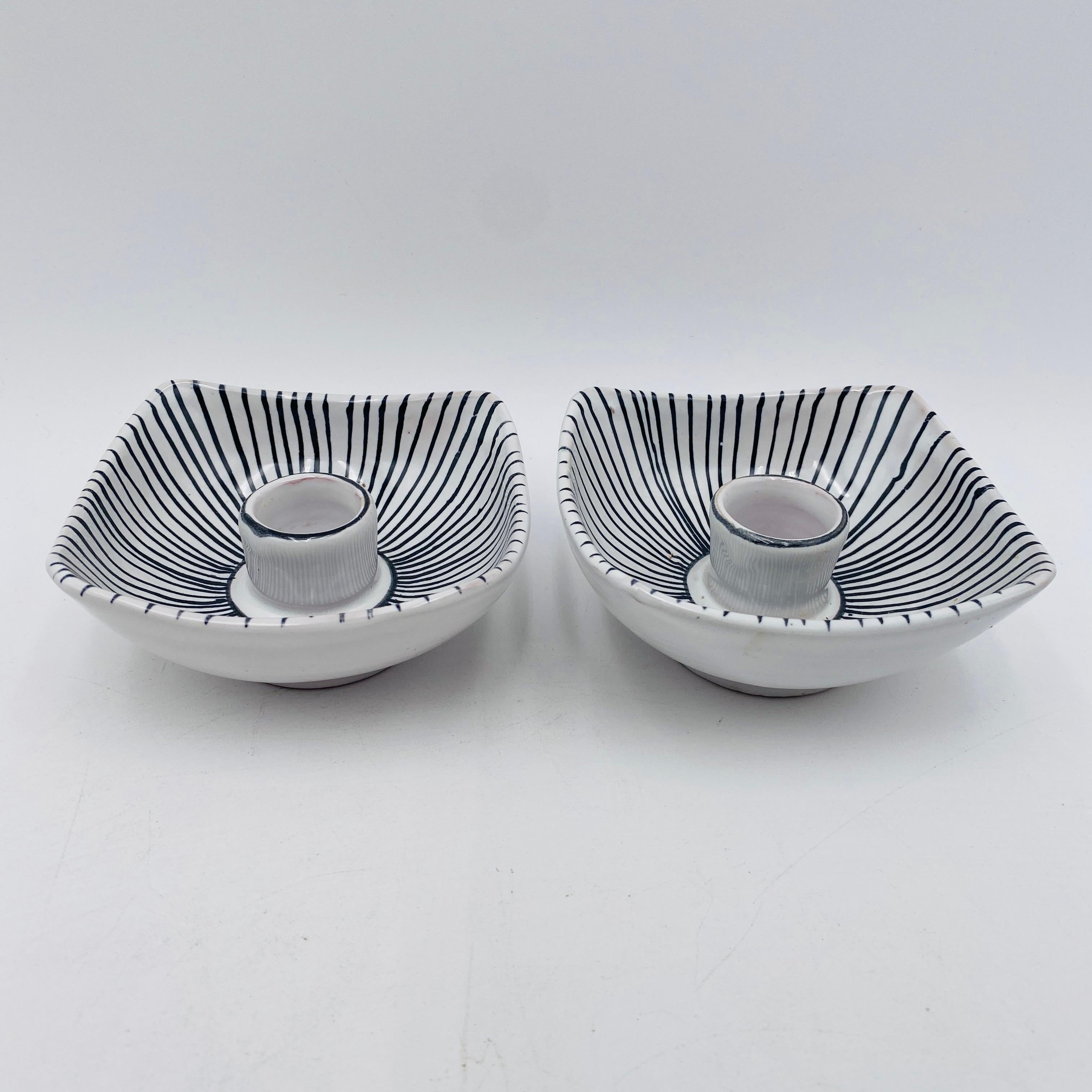 Italian Ceramic Candlestick Holders Italy 1960s For Sale 9