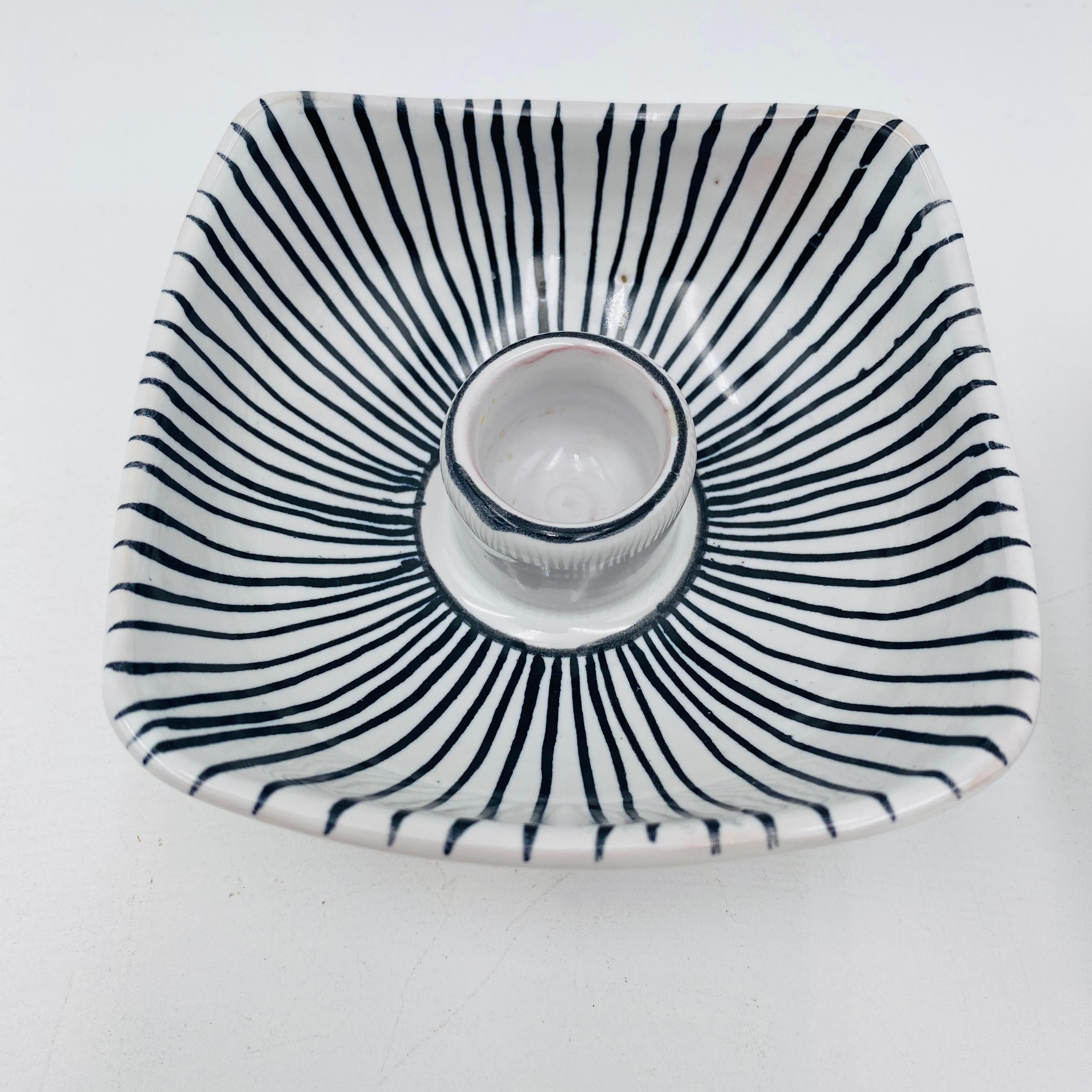 Glazed Italian Ceramic Candlestick Holders Italy 1960s For Sale