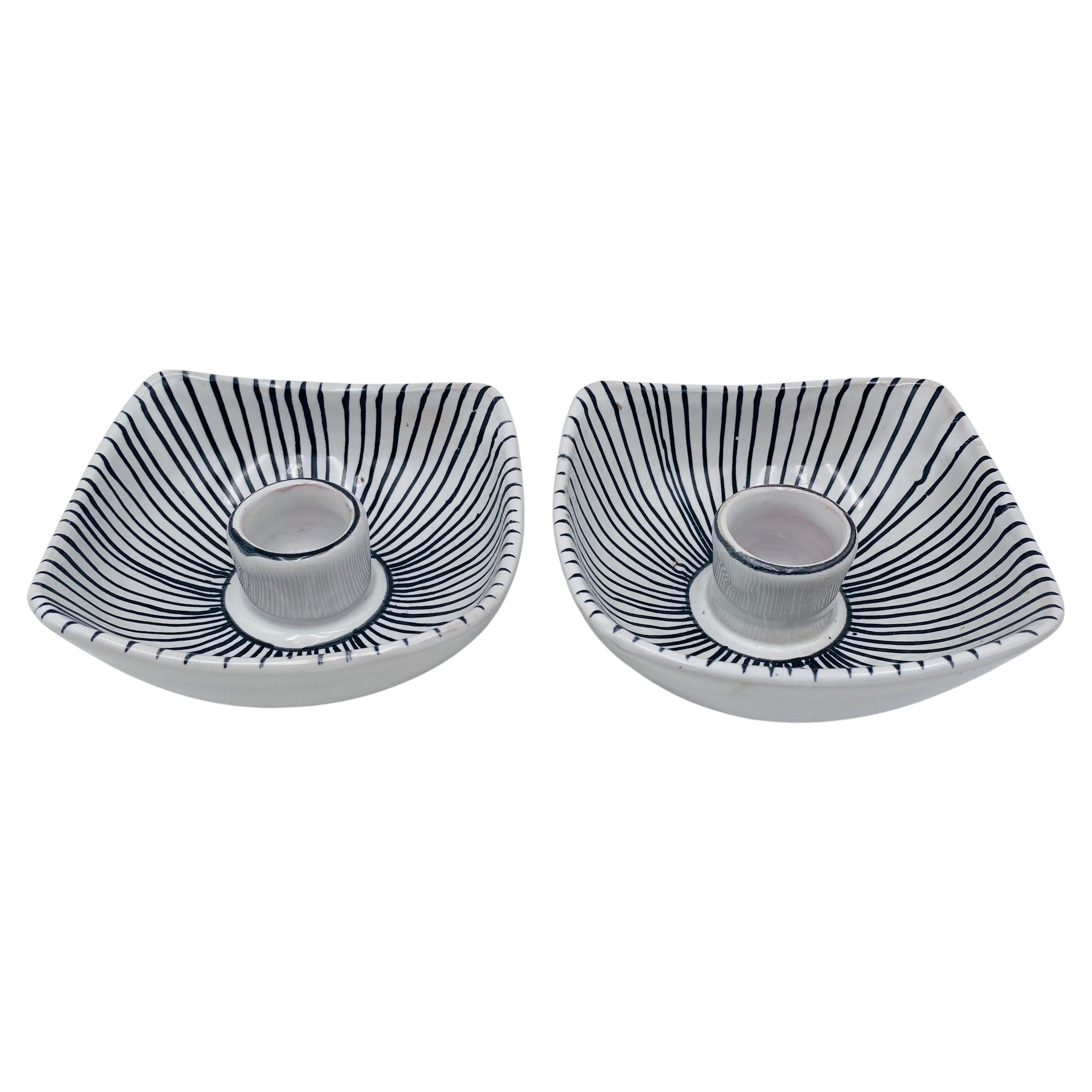 Italian Ceramic Candlestick Holders Italy 1960s For Sale