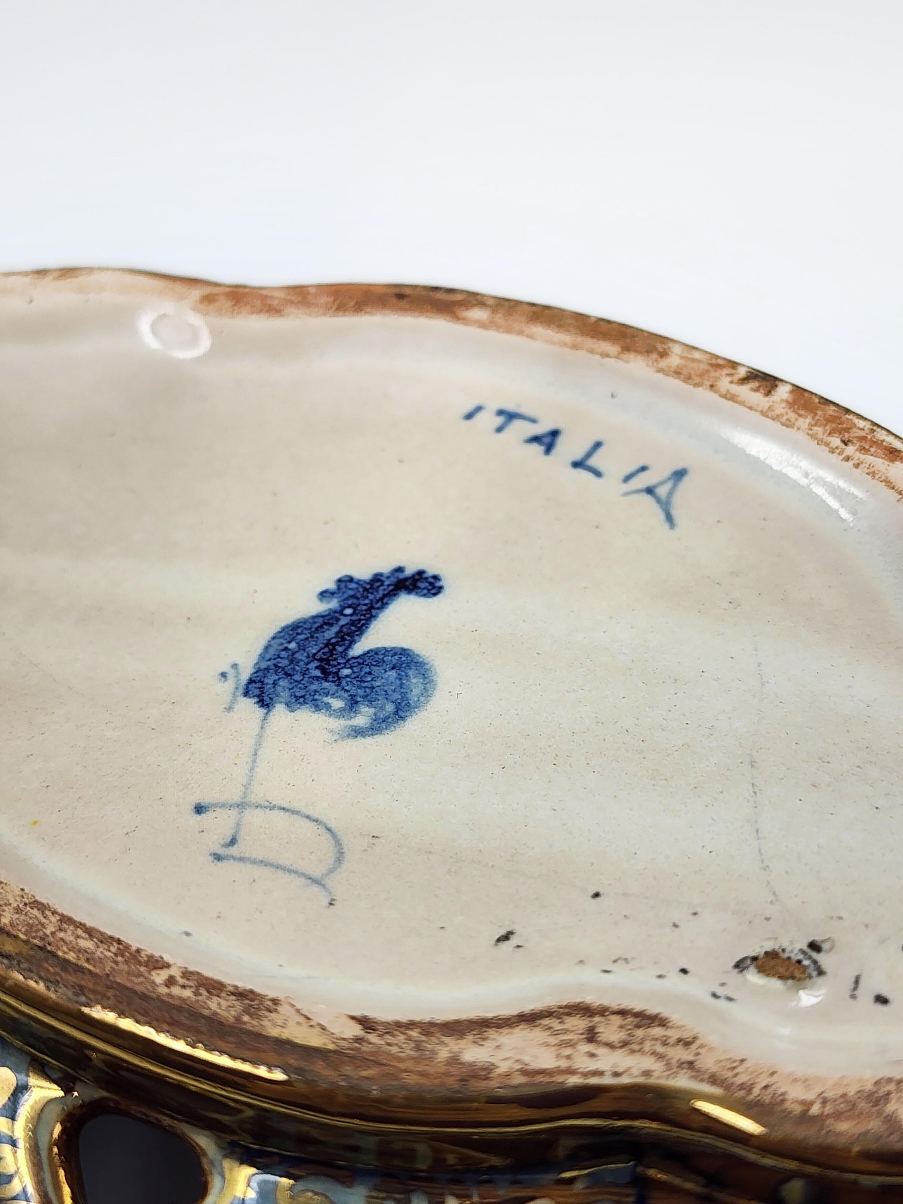 Italienisches Keramikzentrum mit Cantagalli-Siegel der Manufaktur im Angebot 1