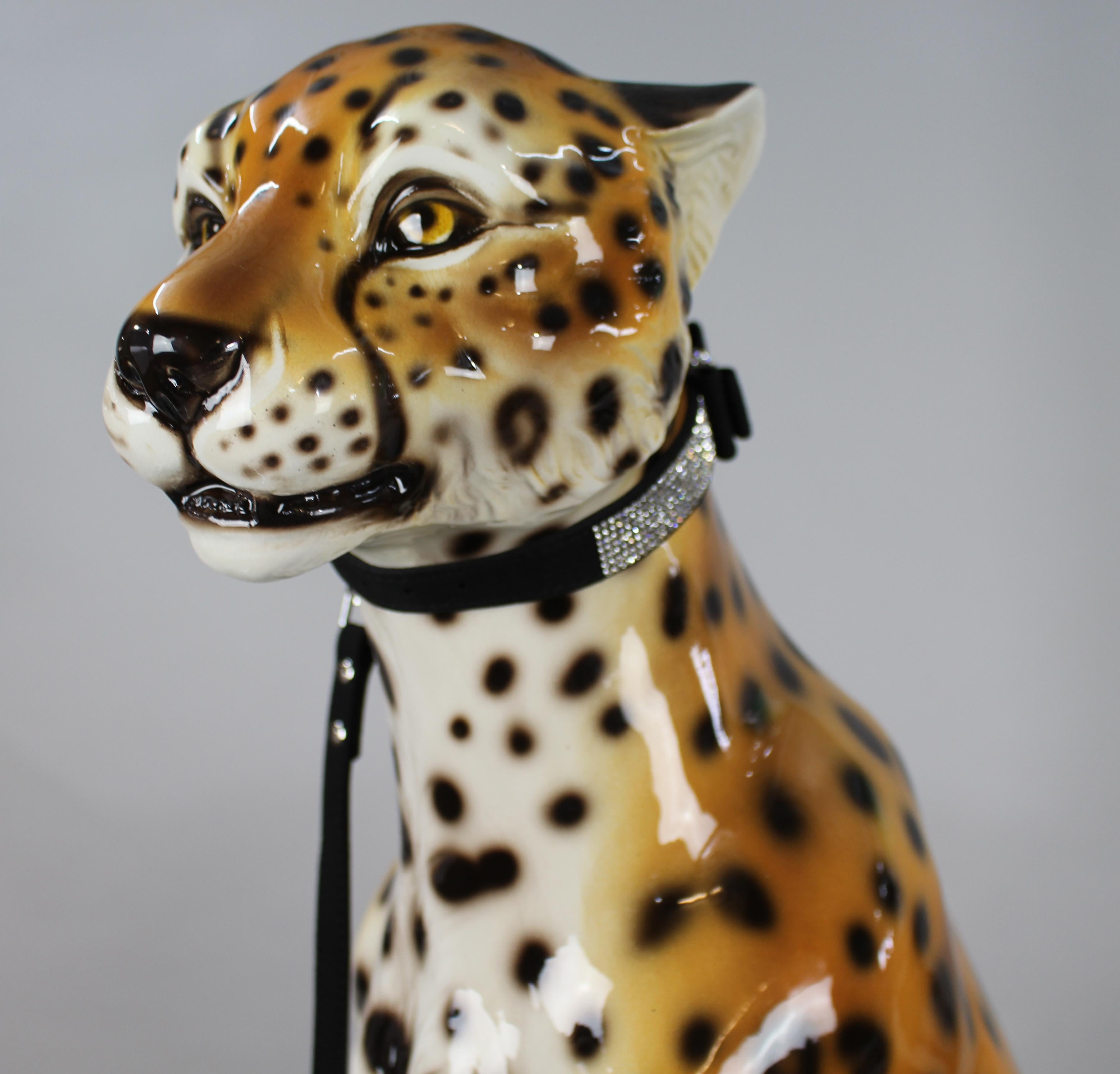 ceramic cheetah made in italy