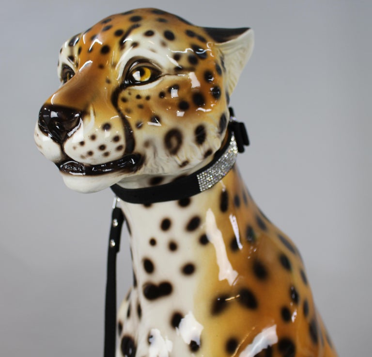 Italian Ceramic Cheetah In Excellent Condition For Sale In Worcester, GB