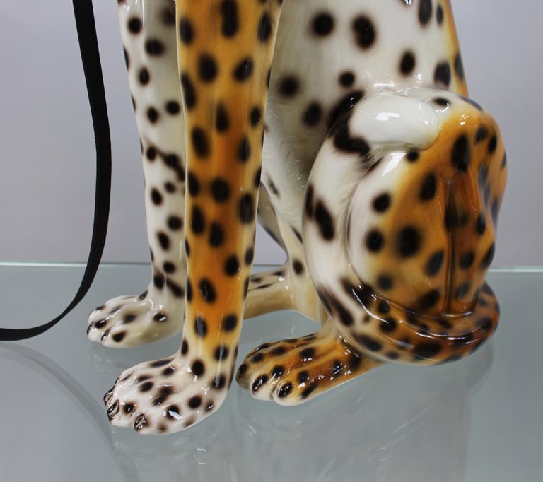 Contemporary Italian Ceramic Cheetah For Sale