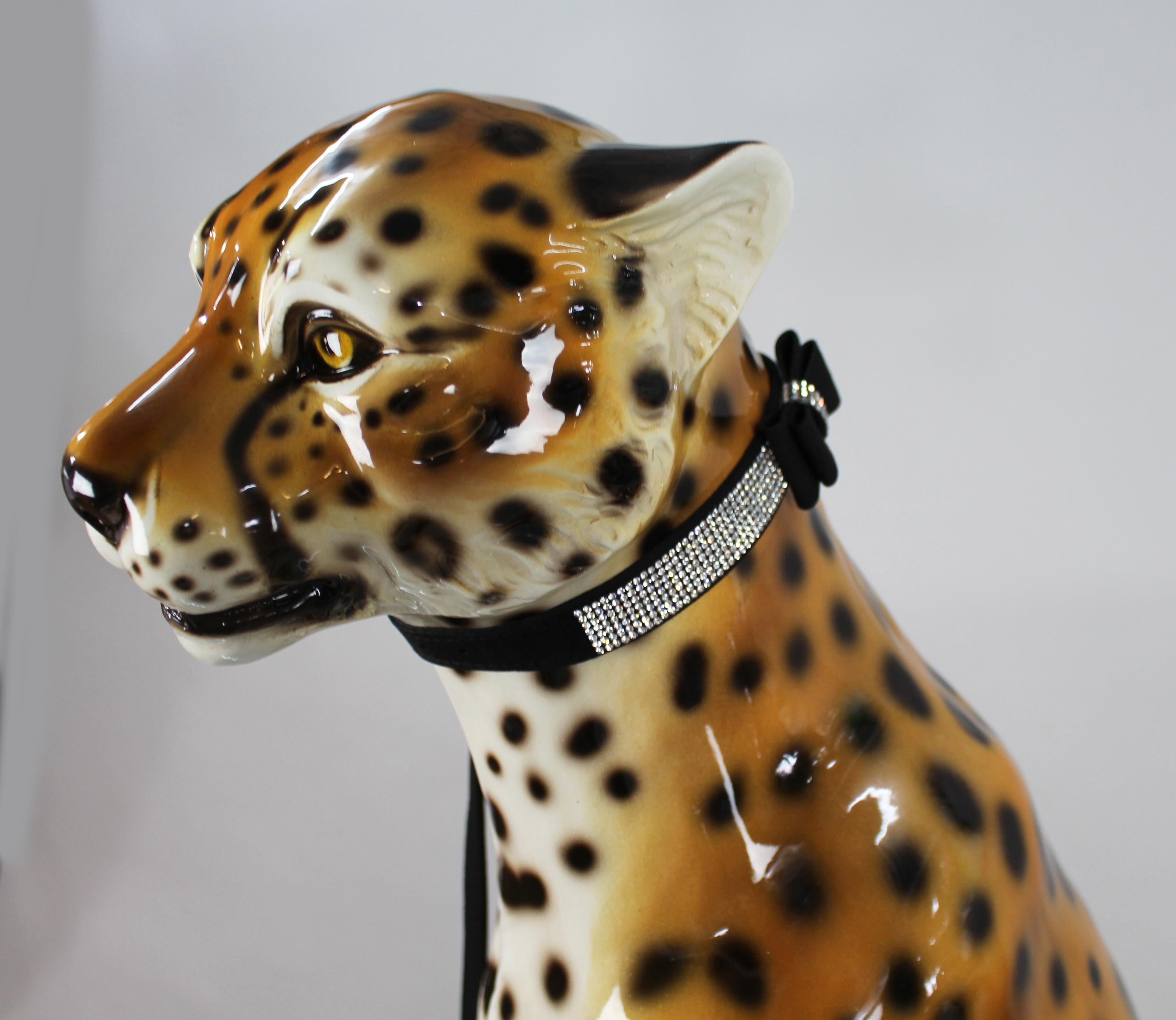 Italian Ceramic Cheetah In Excellent Condition For Sale In Worcester, GB