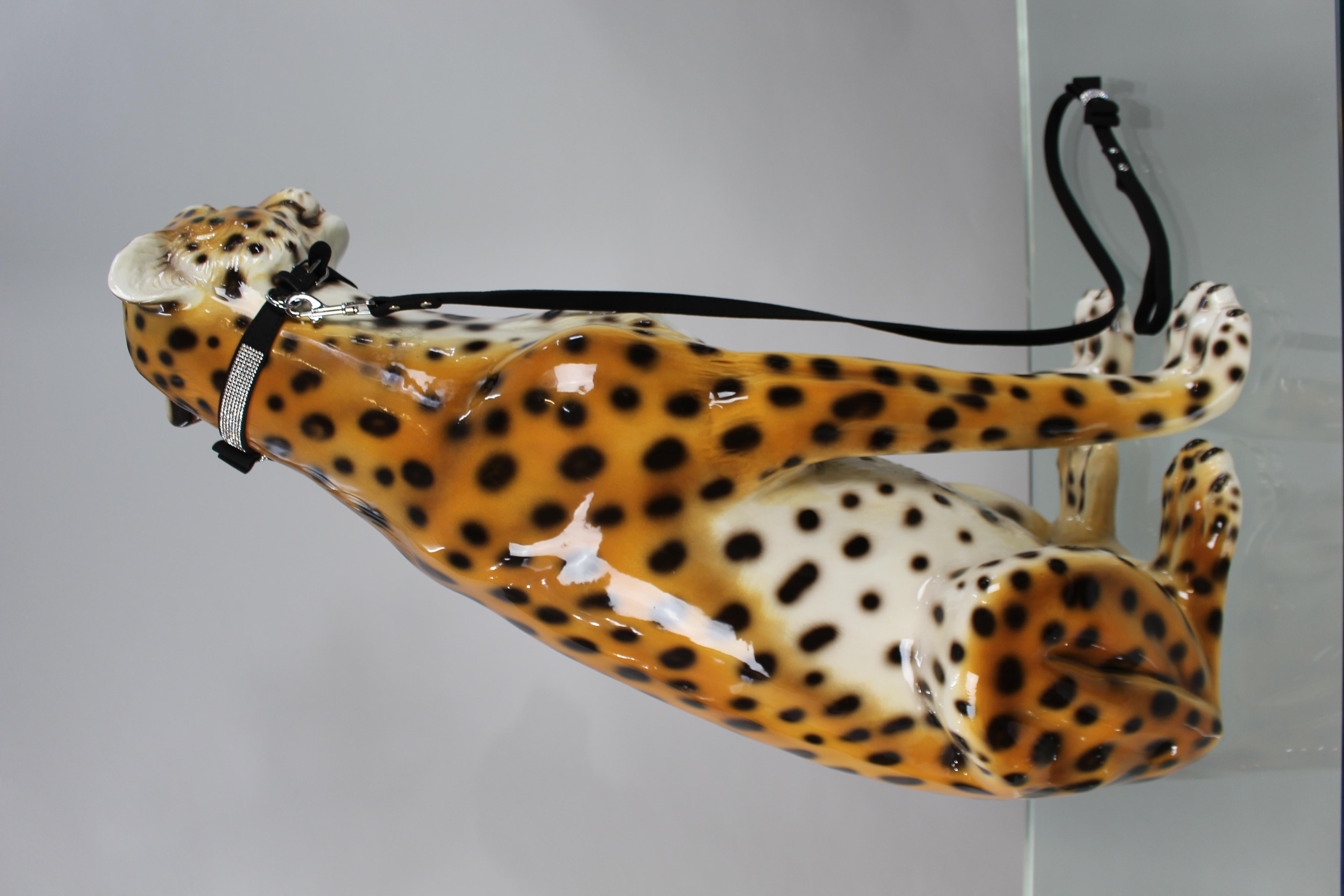 Contemporary Italian Ceramic Cheetah For Sale