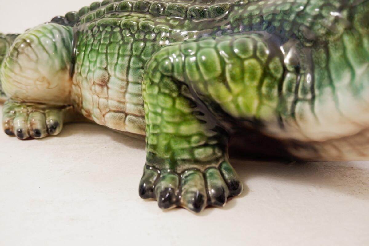 Italian Ceramic Crocodile Sculpture, a Pair Available 6