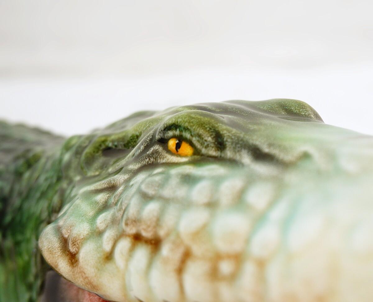 Italian Ceramic Crocodile Sculpture, a Pair Available 7
