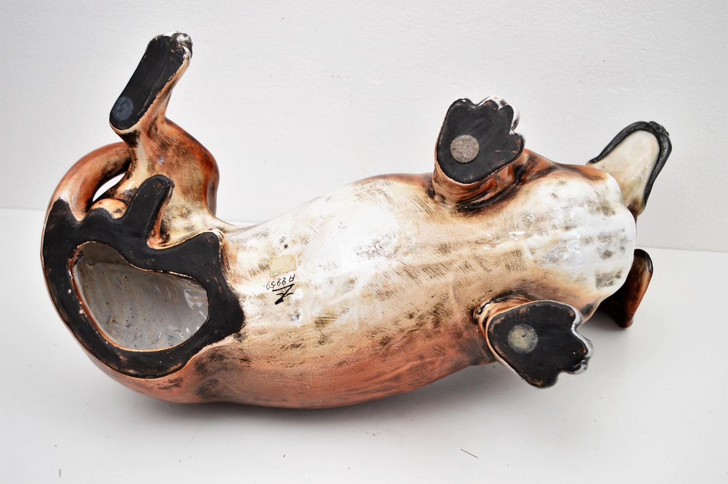 Italian Ceramic Dachshund Dog by Ugo Zaccagnini in Life-Size, 1960s 3