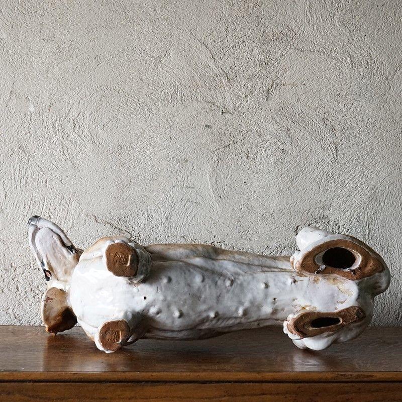 Life Sized Italian Ceramic Dachshund Sculpture, 1960s Mid Century Sausage Dog  4