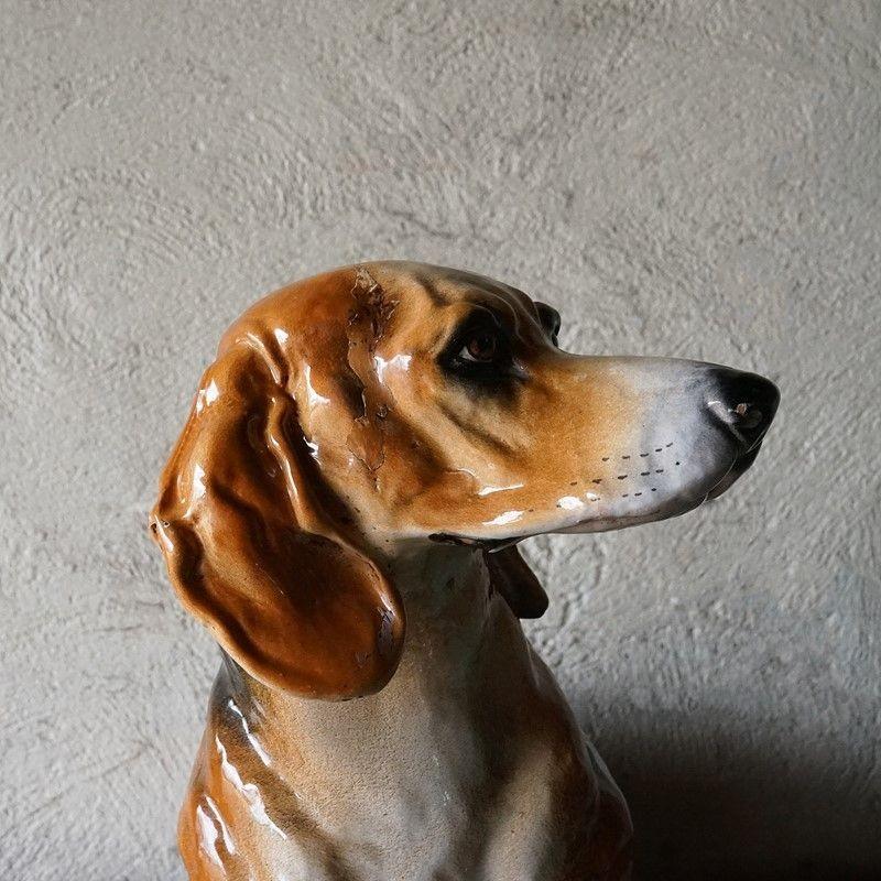 Life Sized Italian Ceramic Dachshund Sculpture, 1960s Mid Century Sausage Dog  1