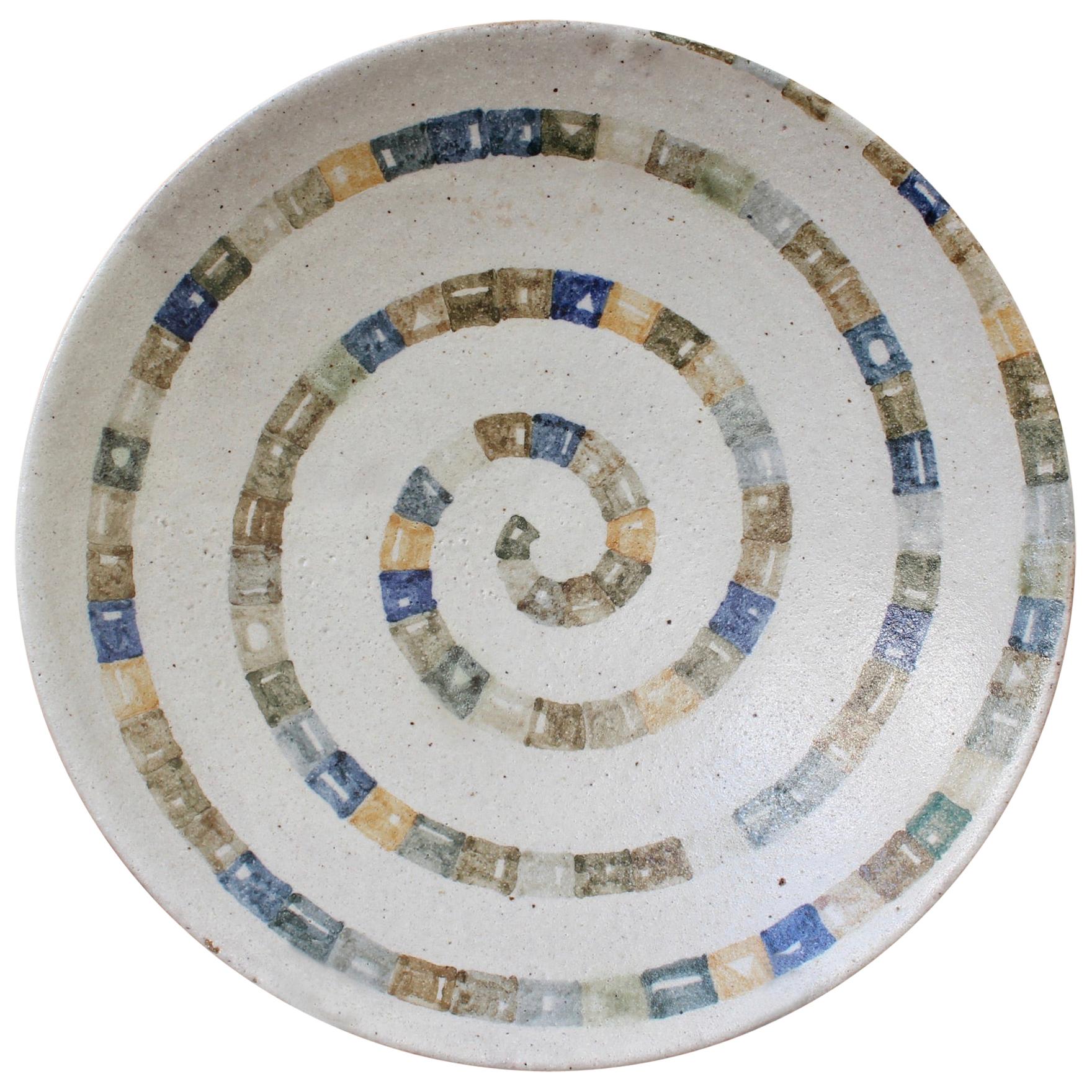 Italian Ceramic Decorative Bowl by Bruno Gambone (circa 1980s) For Sale