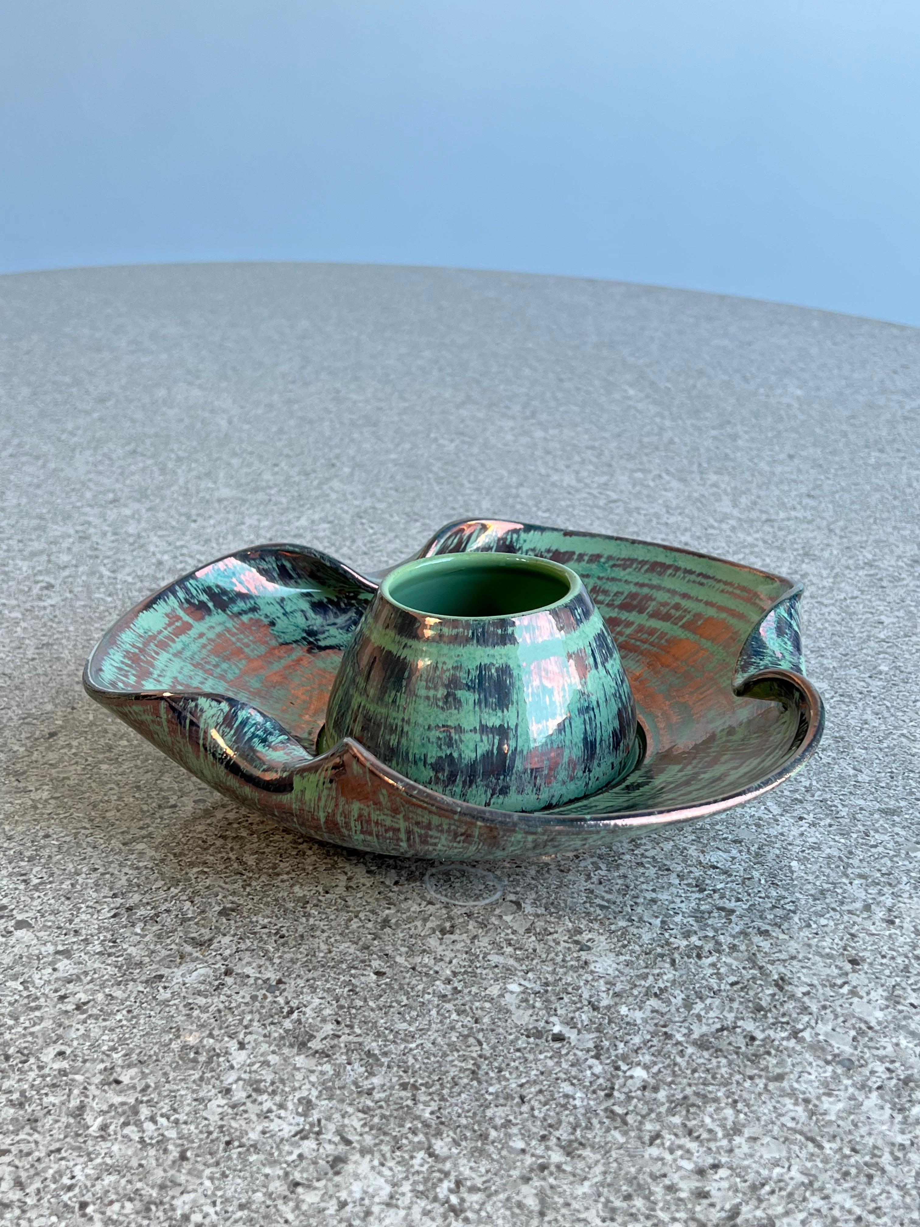 Mid-Century Modern Italian Ceramic Decorative Bowl For Sale