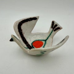 Italian Ceramic Dish Tray Bird Italy
