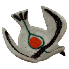 Italian Ceramic Dish Tray Bird Italy