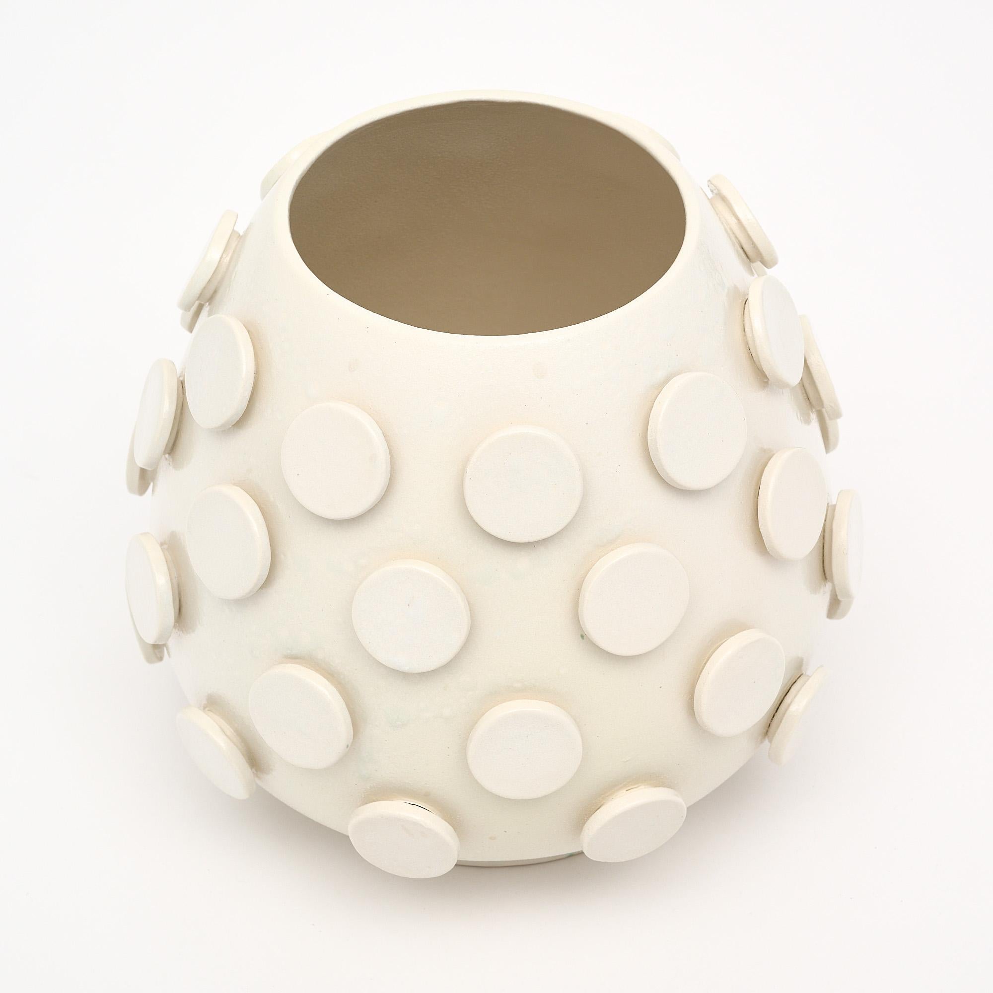 Italian Ceramic Dotted Pair of Vases 2