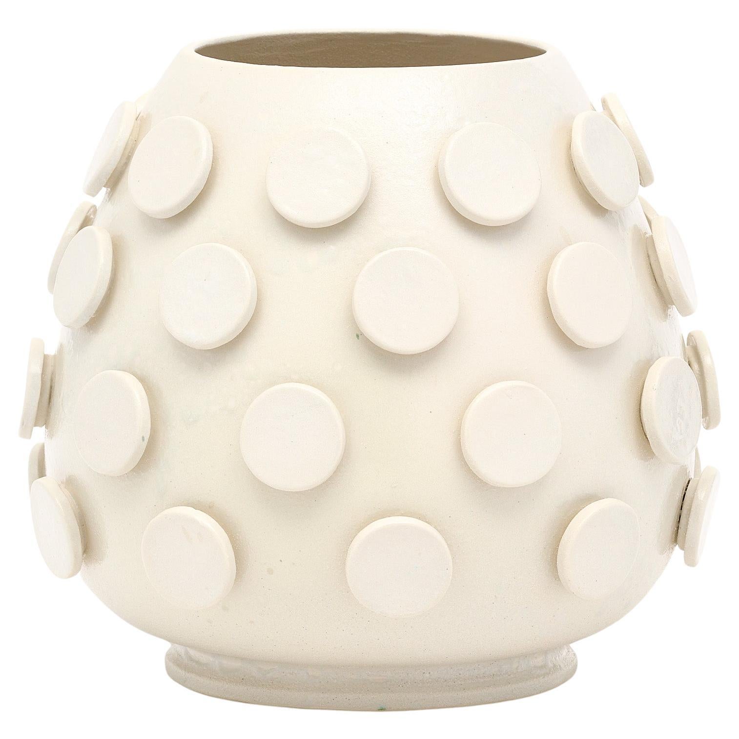 Italian Ceramic Dotted Pair of Vases