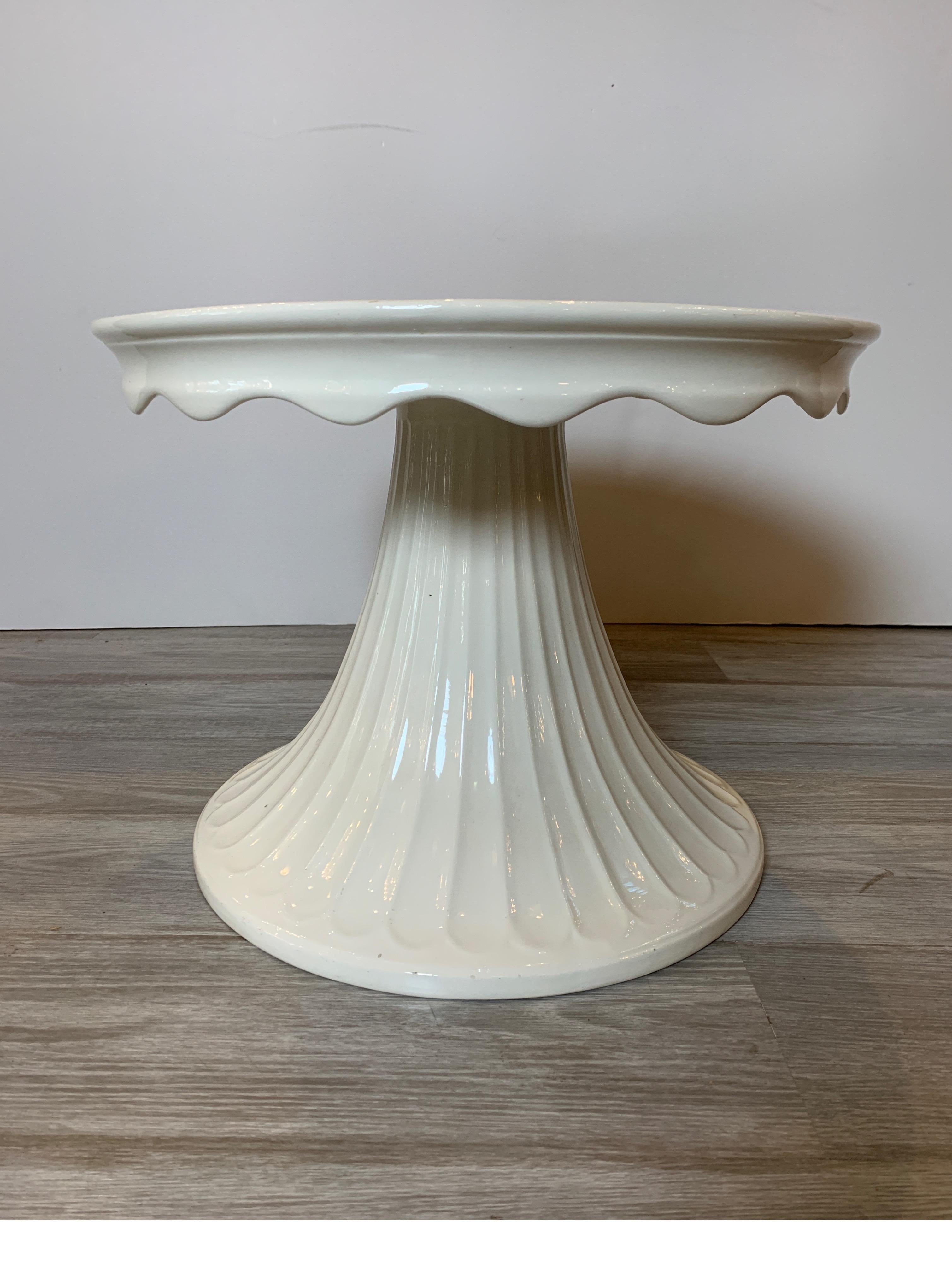 Italian ceramic drinks table Blanc de Chine by Bassanello, Martin Imports
Nice shape and design, overall good condition with slight line discoloration on top surface
Measures: 18.25