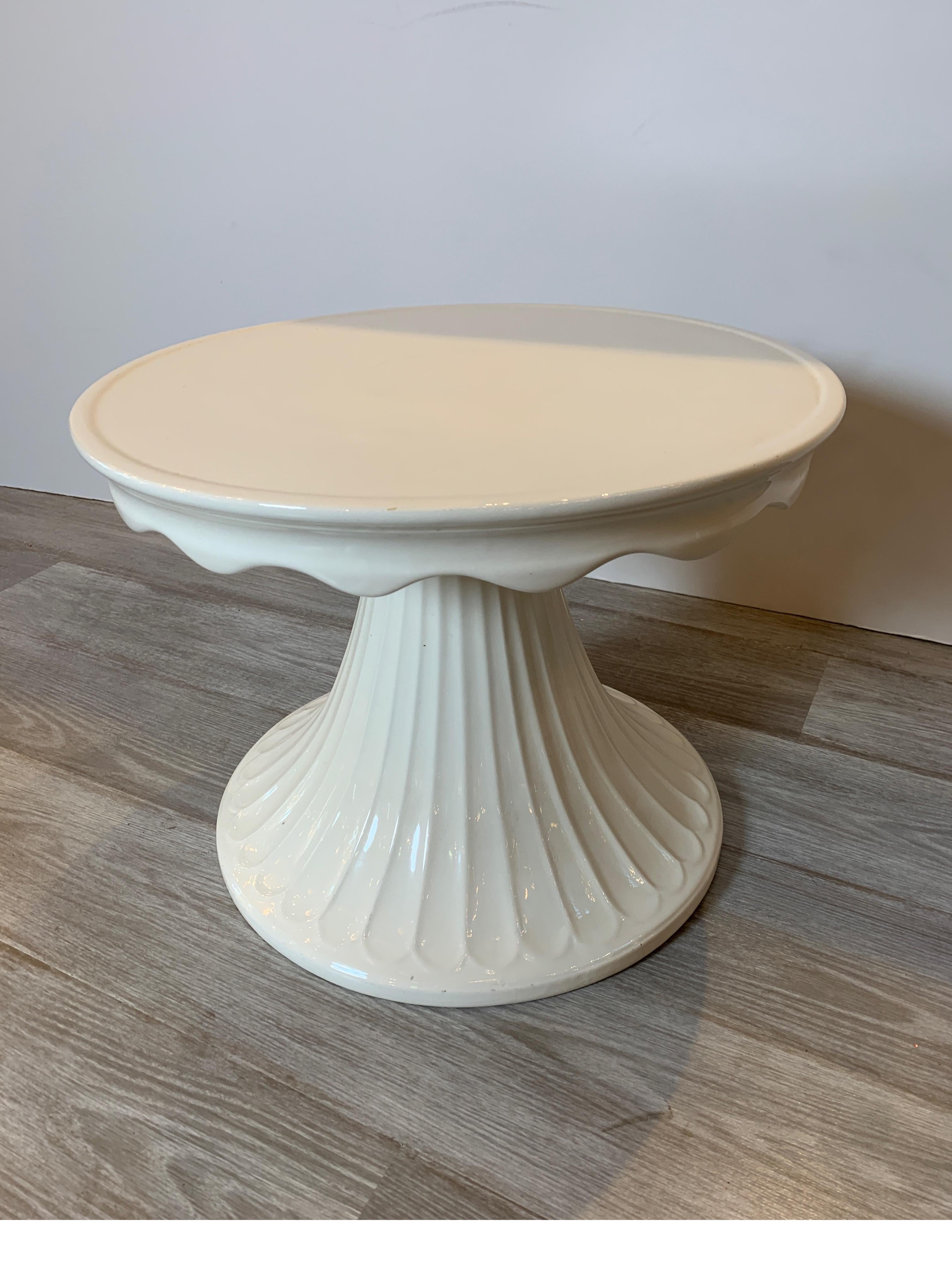 Italian Ceramic Drinks Table Blanc de Chine by Bassanello, Martin Imports In Good Condition In Lambertville, NJ