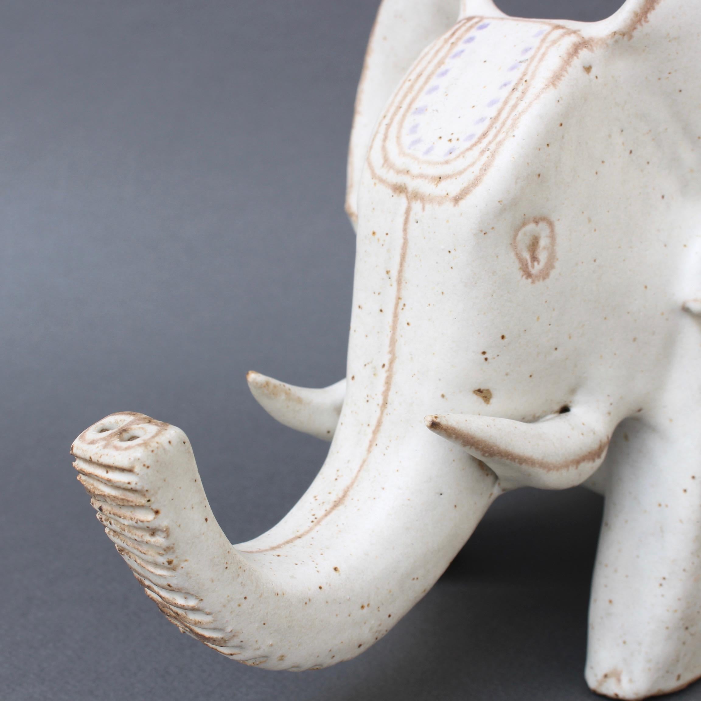 Italian Ceramic Elephant Sculpture by Bruno Gambone, circa 1970s For Sale 5