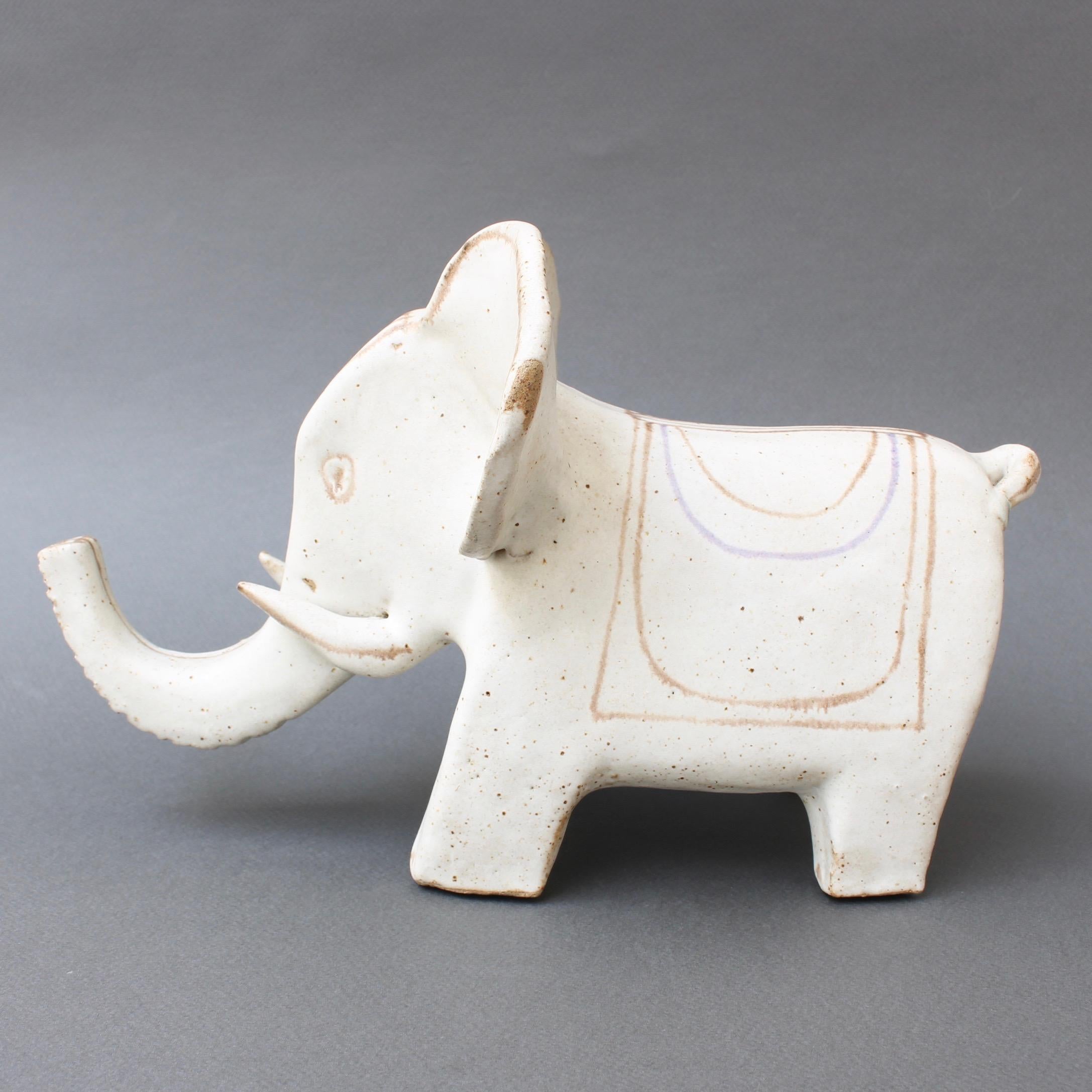Italian Ceramic Elephant Sculpture by Bruno Gambone, circa 1970s In Good Condition For Sale In London, GB