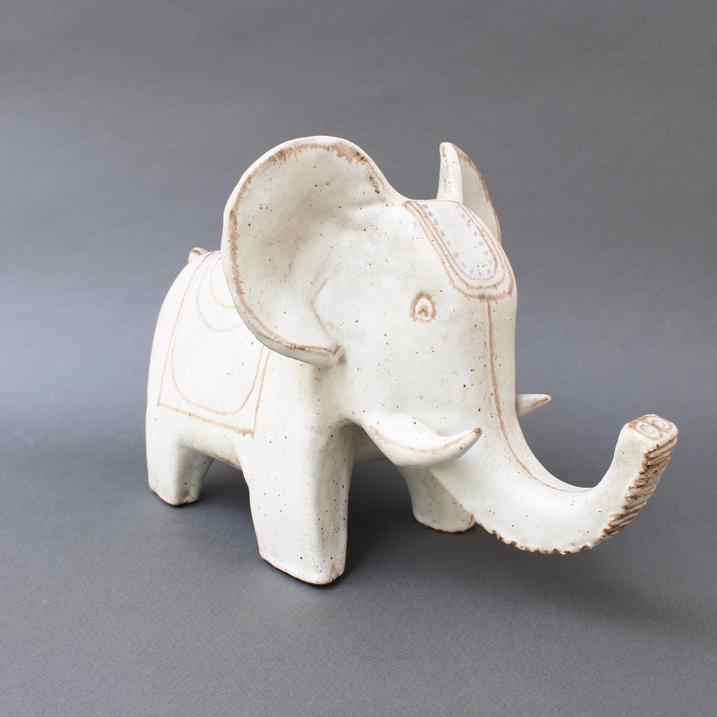 Italian Ceramic Elephant Sculpture by Bruno Gambone, circa 1970s For Sale 1