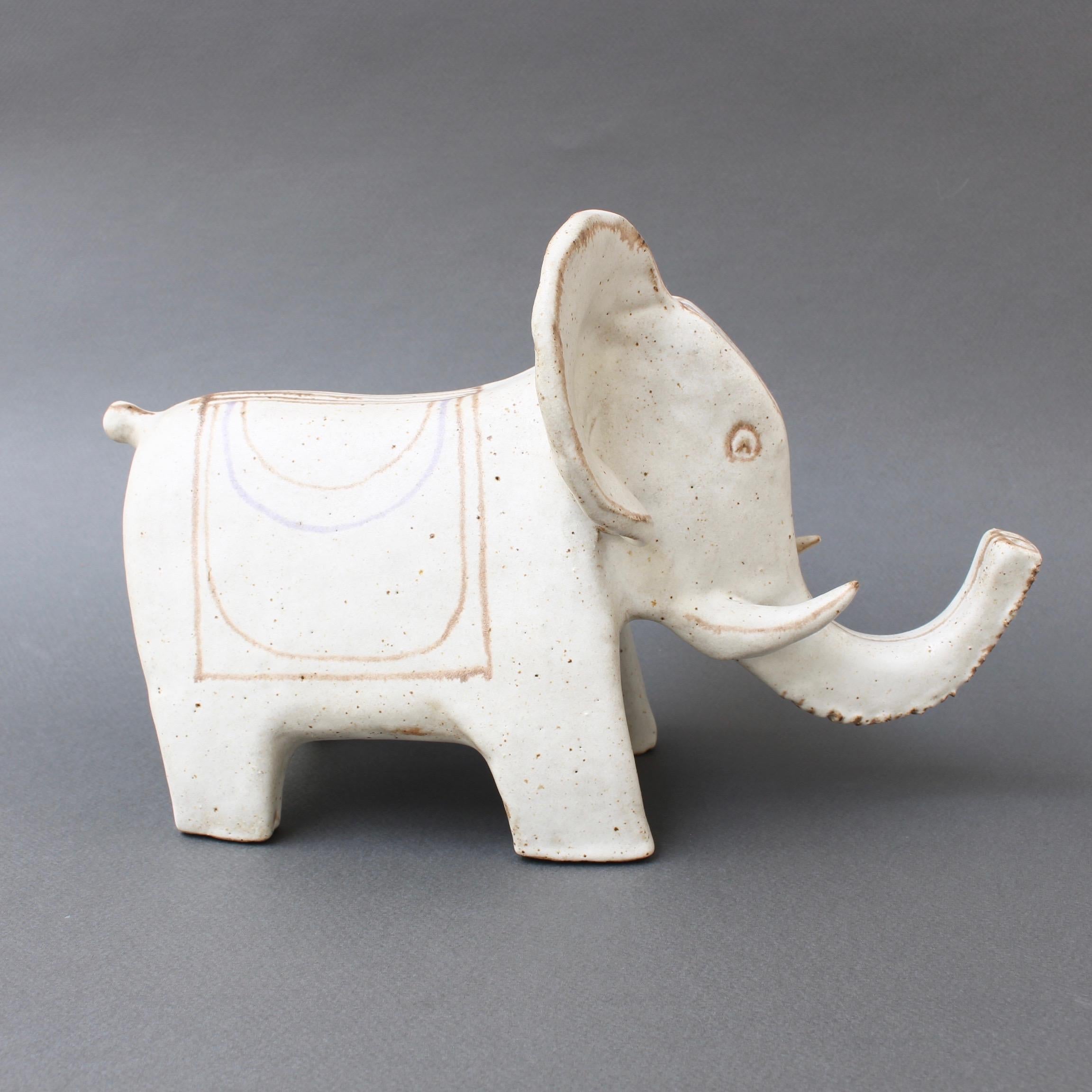 Italian Ceramic Elephant Sculpture by Bruno Gambone, circa 1970s For Sale 2