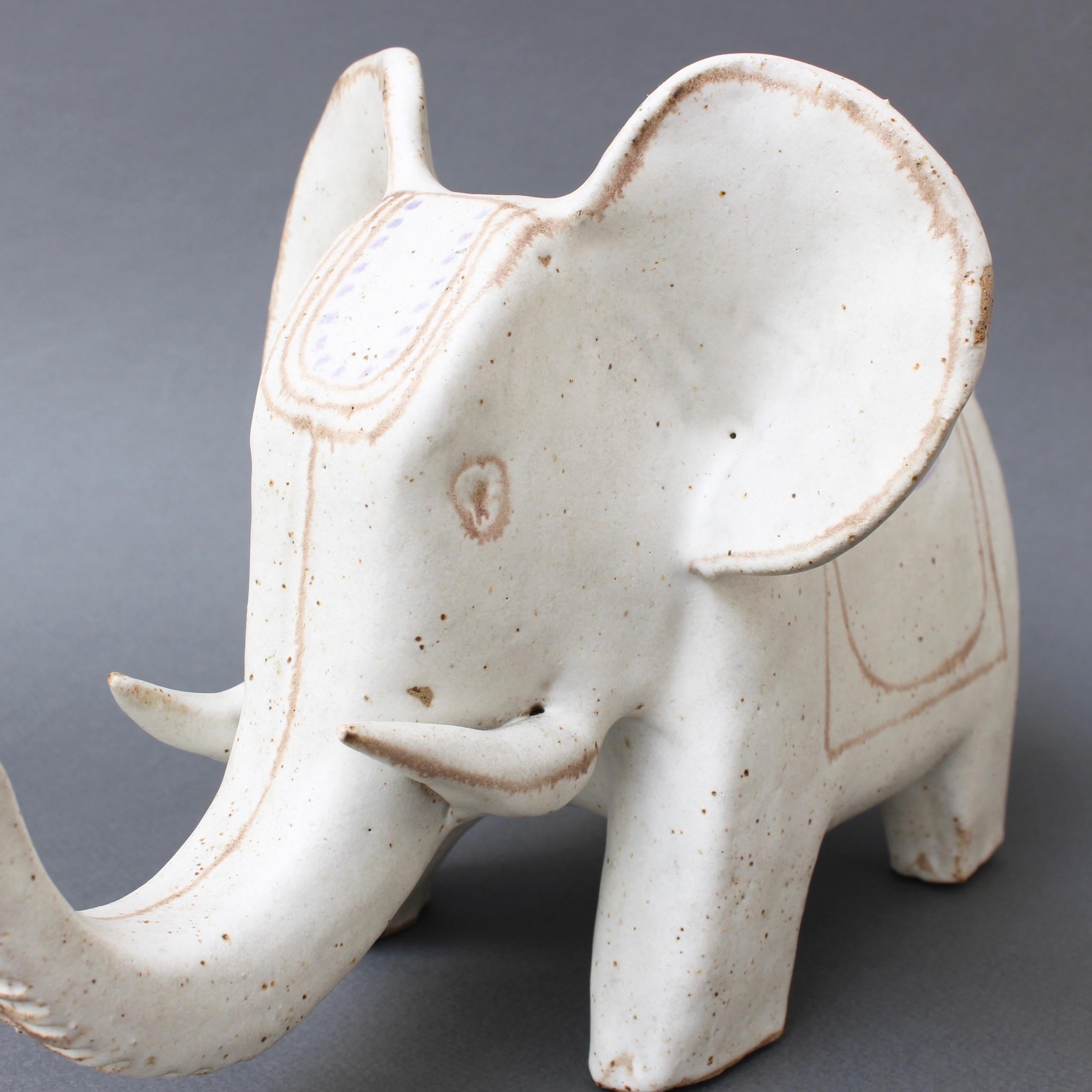 Italian Ceramic Elephant Sculpture by Bruno Gambone, circa 1970s For Sale 4
