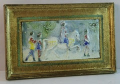 Placa ecuestre de cerámica italiana