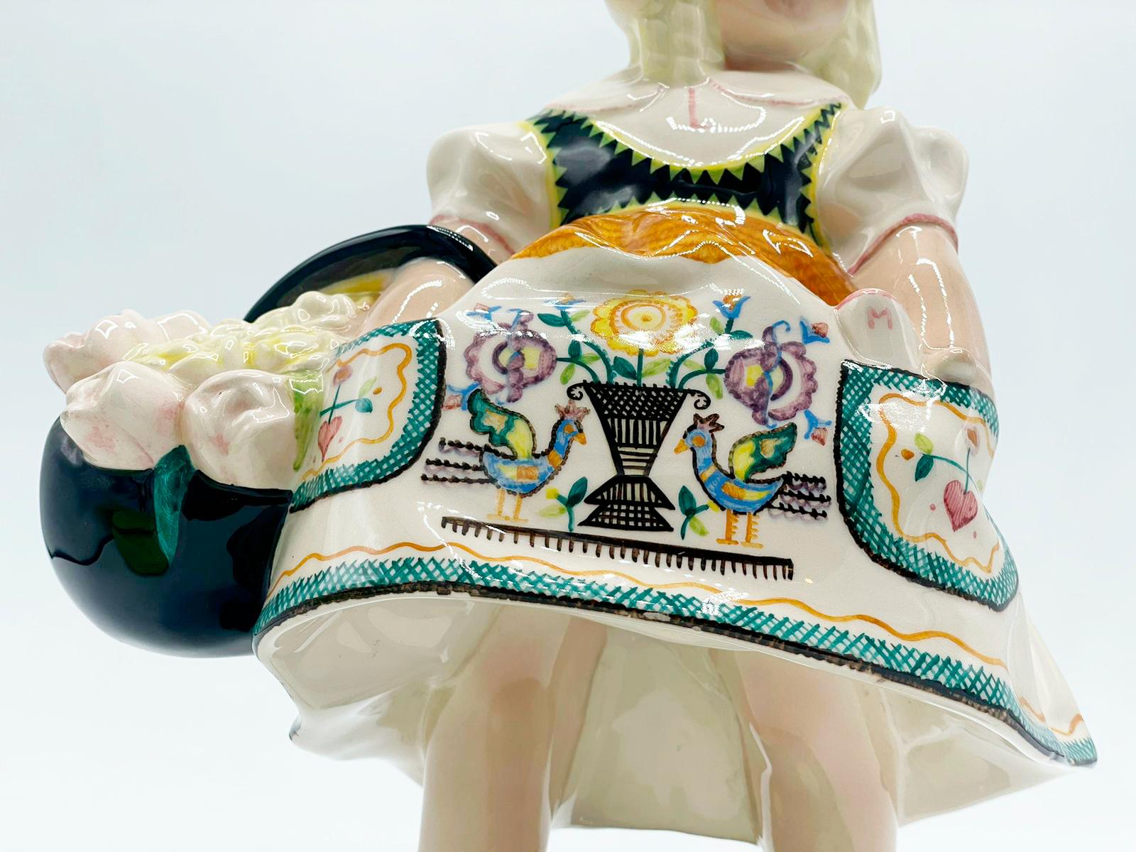 Ceramic  Italian ceramic Essevi Sandro Vacchetti 1930 Dutch little girl For Sale