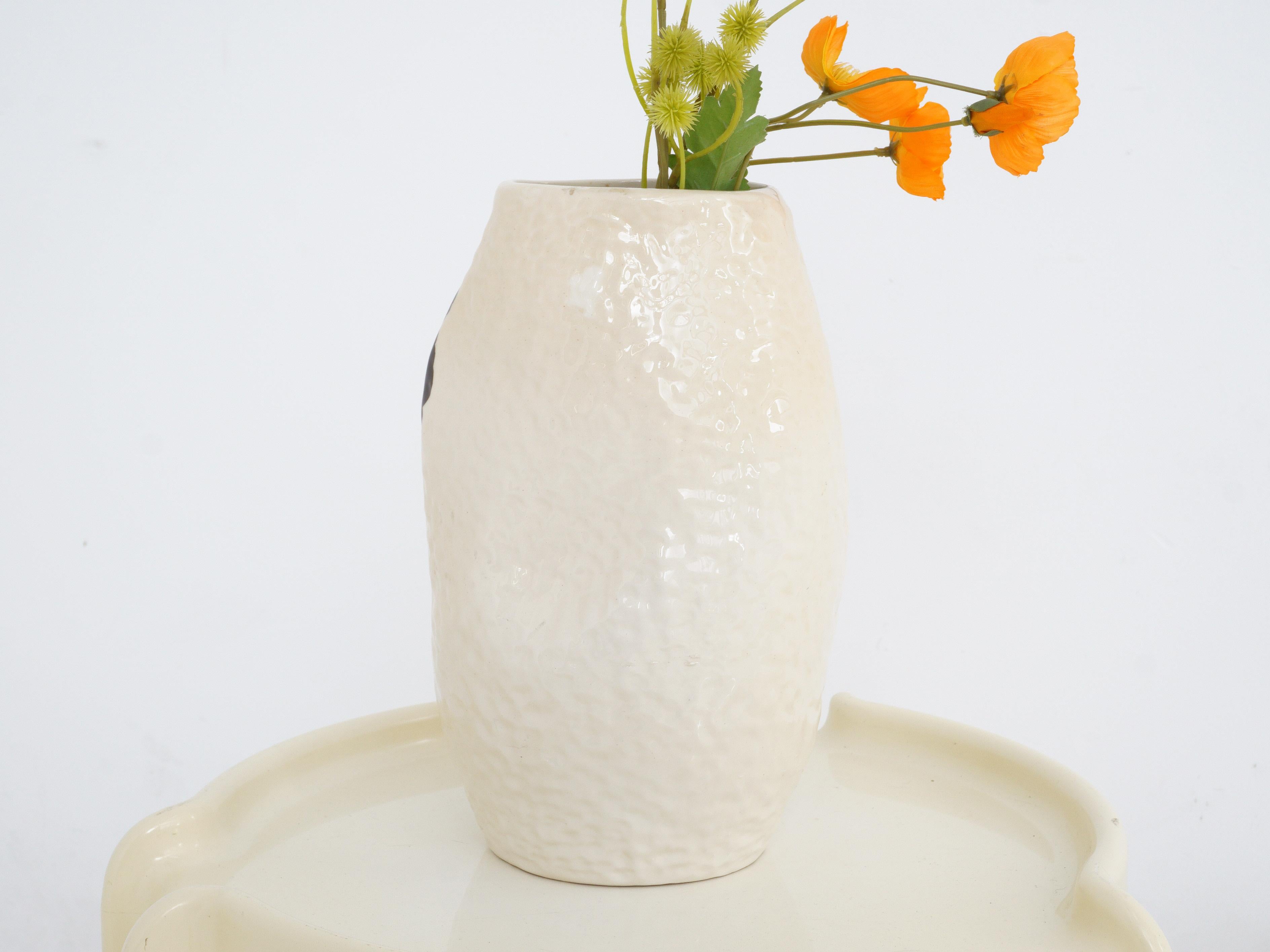Post-Modern Italian Ceramic Face Vase, 1980s