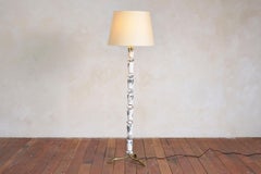 Italian Ceramic Floor Lamp w/ Hand painted Floral