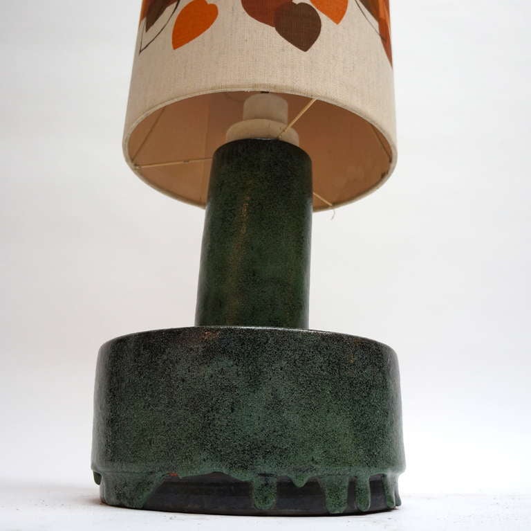 Italian Ceramic Floor Lamp with Flowers For Sale 2