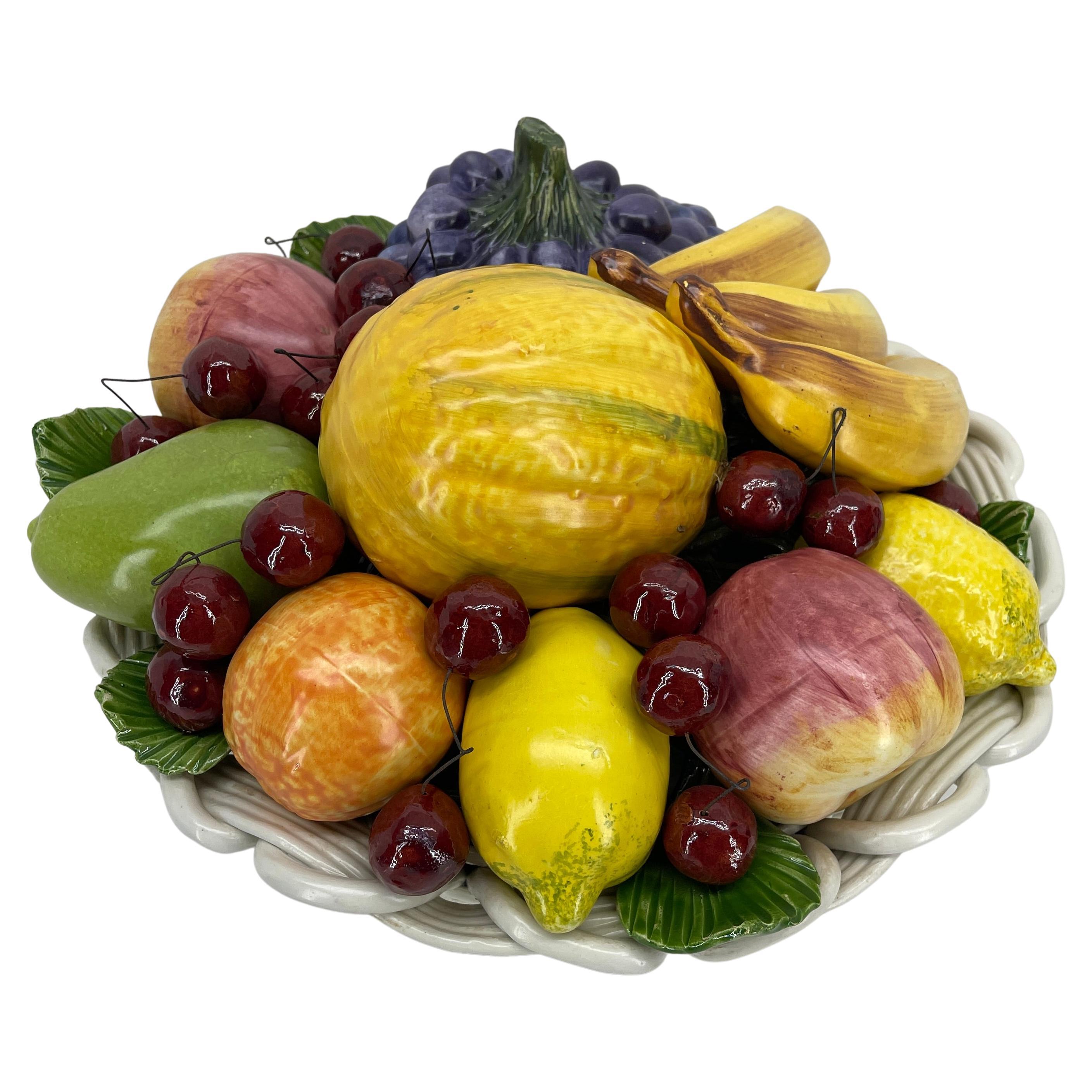centrotavola ceramica frutta