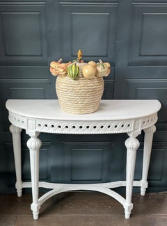 Italian Ceramic Fruit Basket Table Lamp